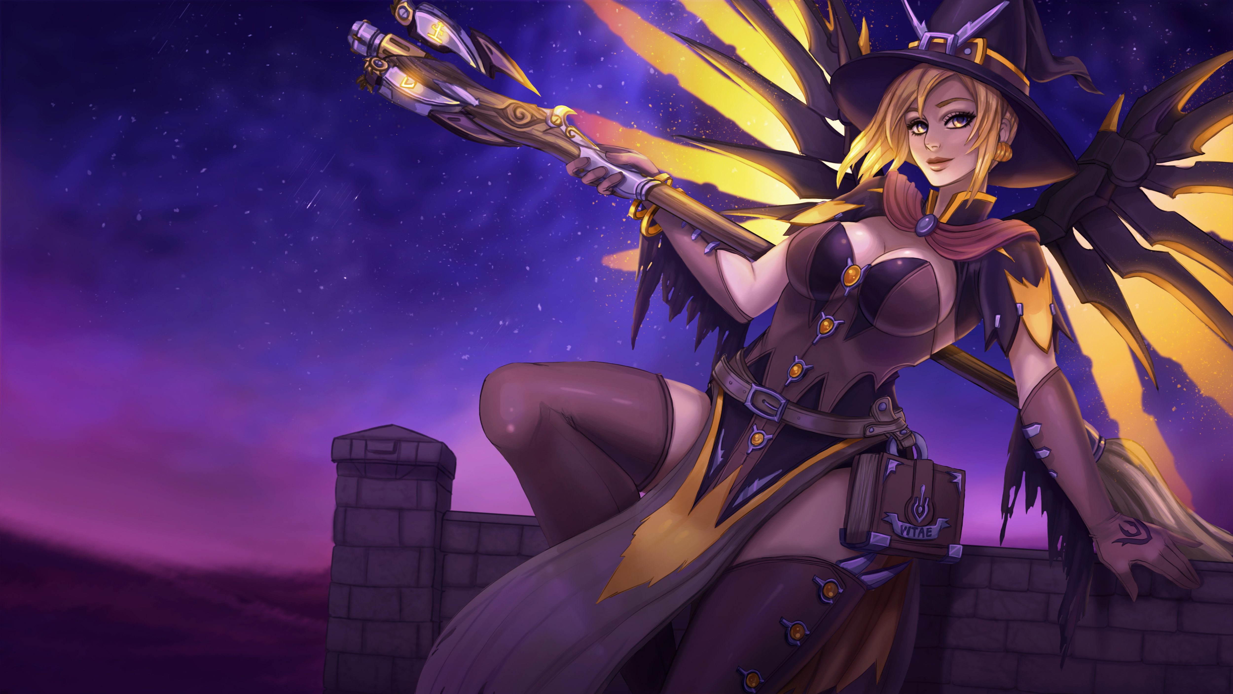 Game Characters Girl With Weapon Video Game Characters Overwatch Overwatch 2 Mercy Overwatch 5000x2813