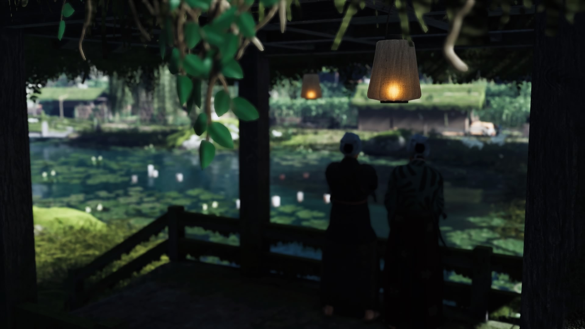 Ghost Of Tsushima Video Game Characters Video Games Silhouette Water 1920x1080