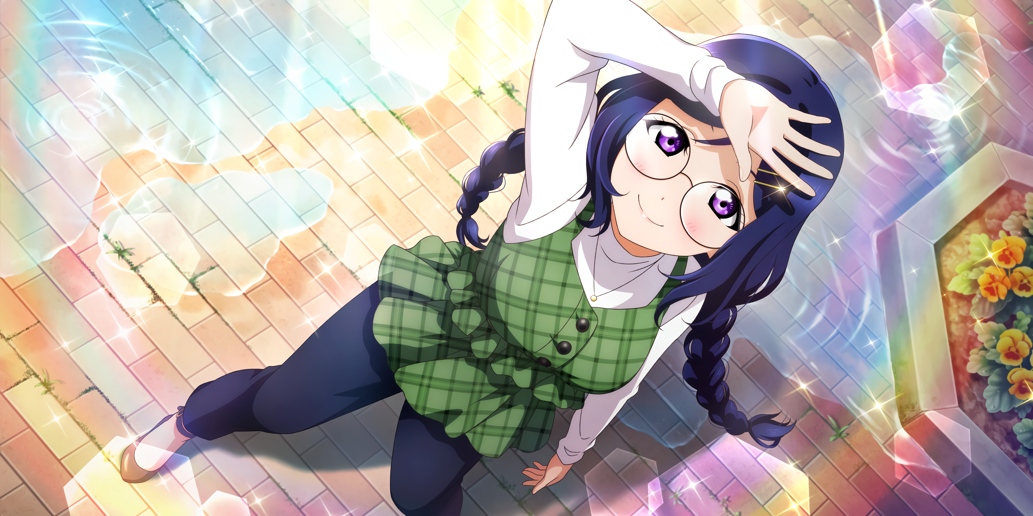 Matsuura Kanan Love Live Sunshine Anime Anime Girls Glasses 3600x1800