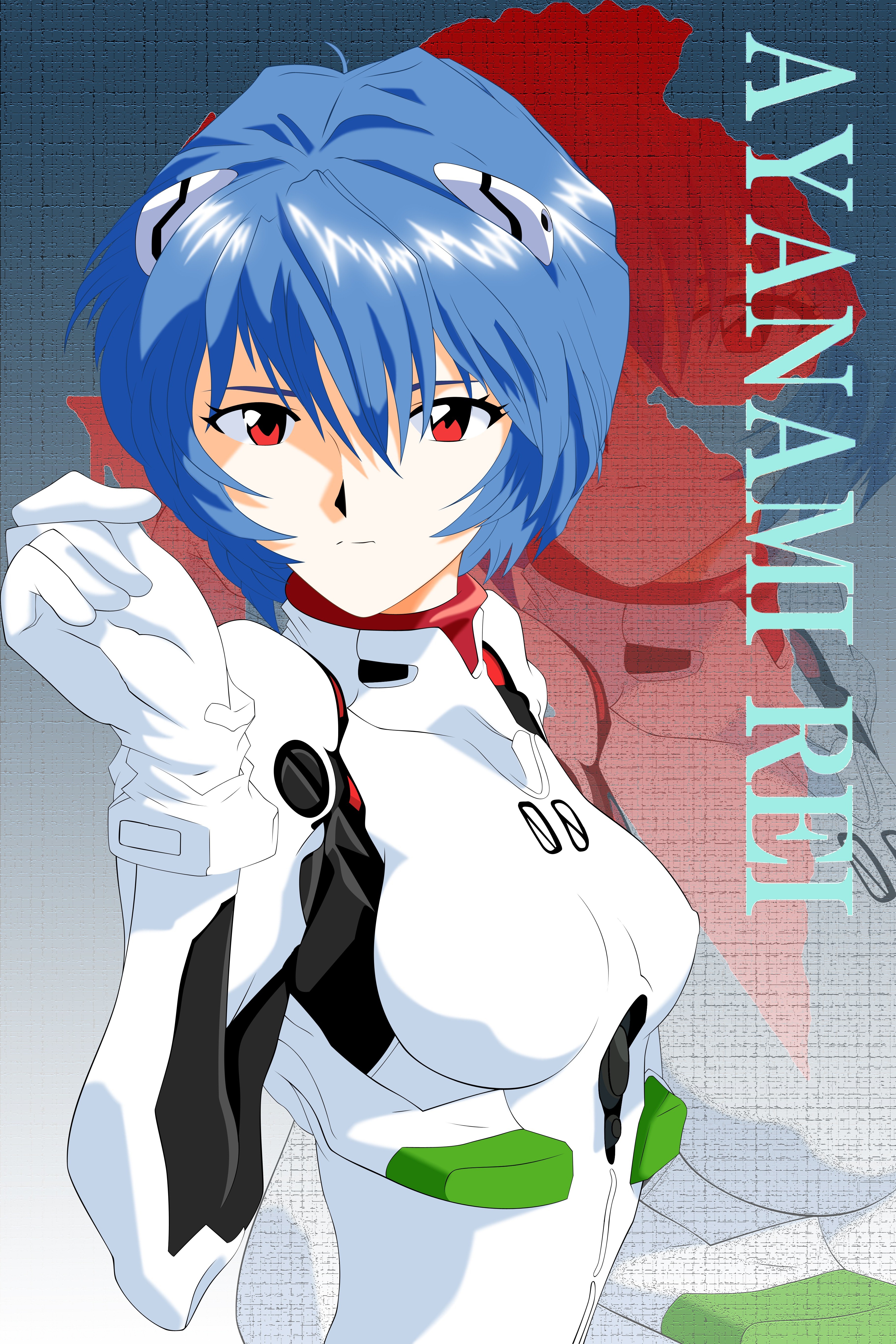 Anime Anime Girls Rebuild Of Evangelion Neon Genesis Evangelion Ayanami Rei Short Hair Blue Hair Sol 3646x5470