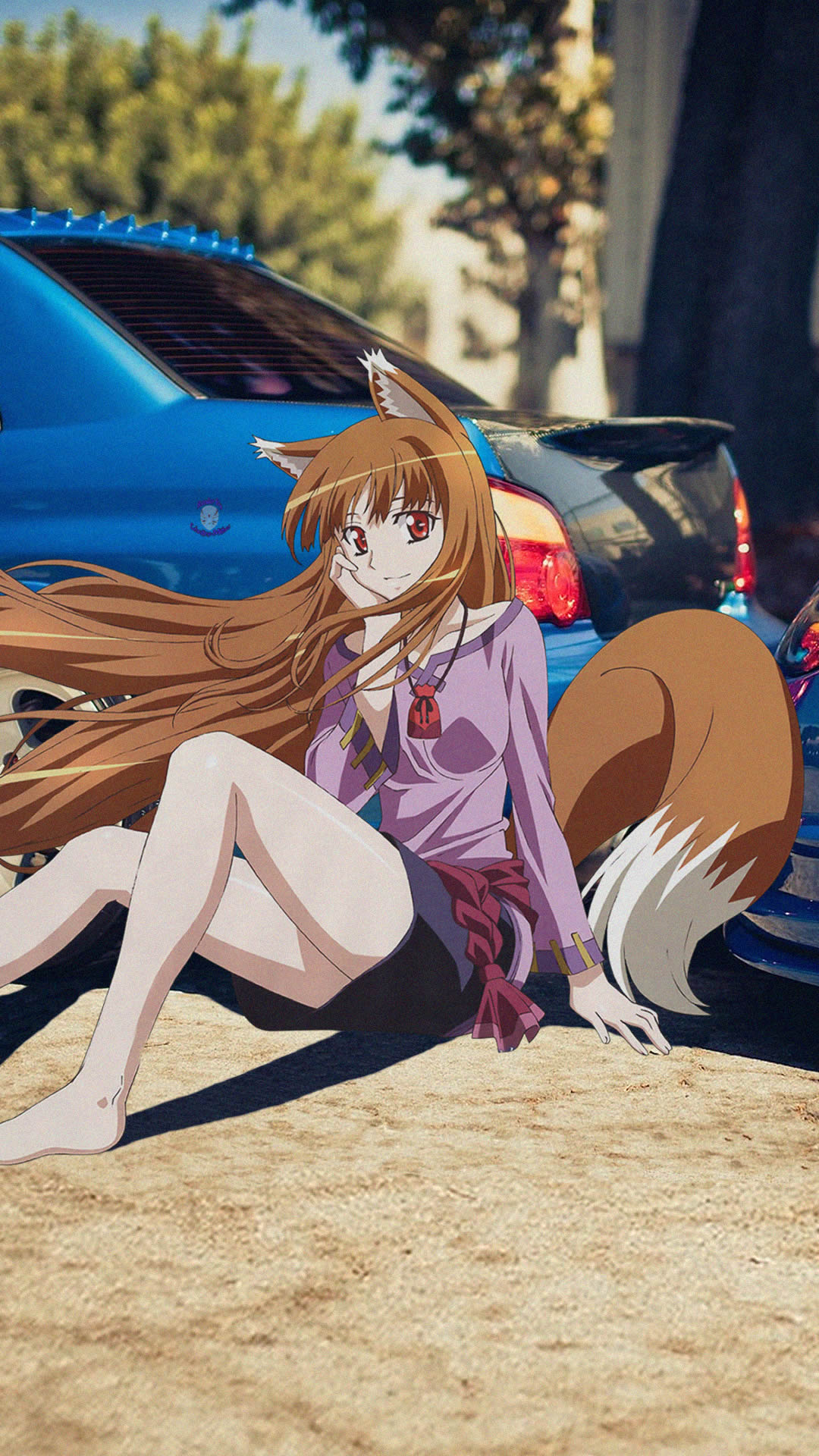 Subaru Jdmxanime Japanese Cars Holo Spice And Wolf Anime Girls Fox Girl Fox Ears Fox Tail 1080x1920