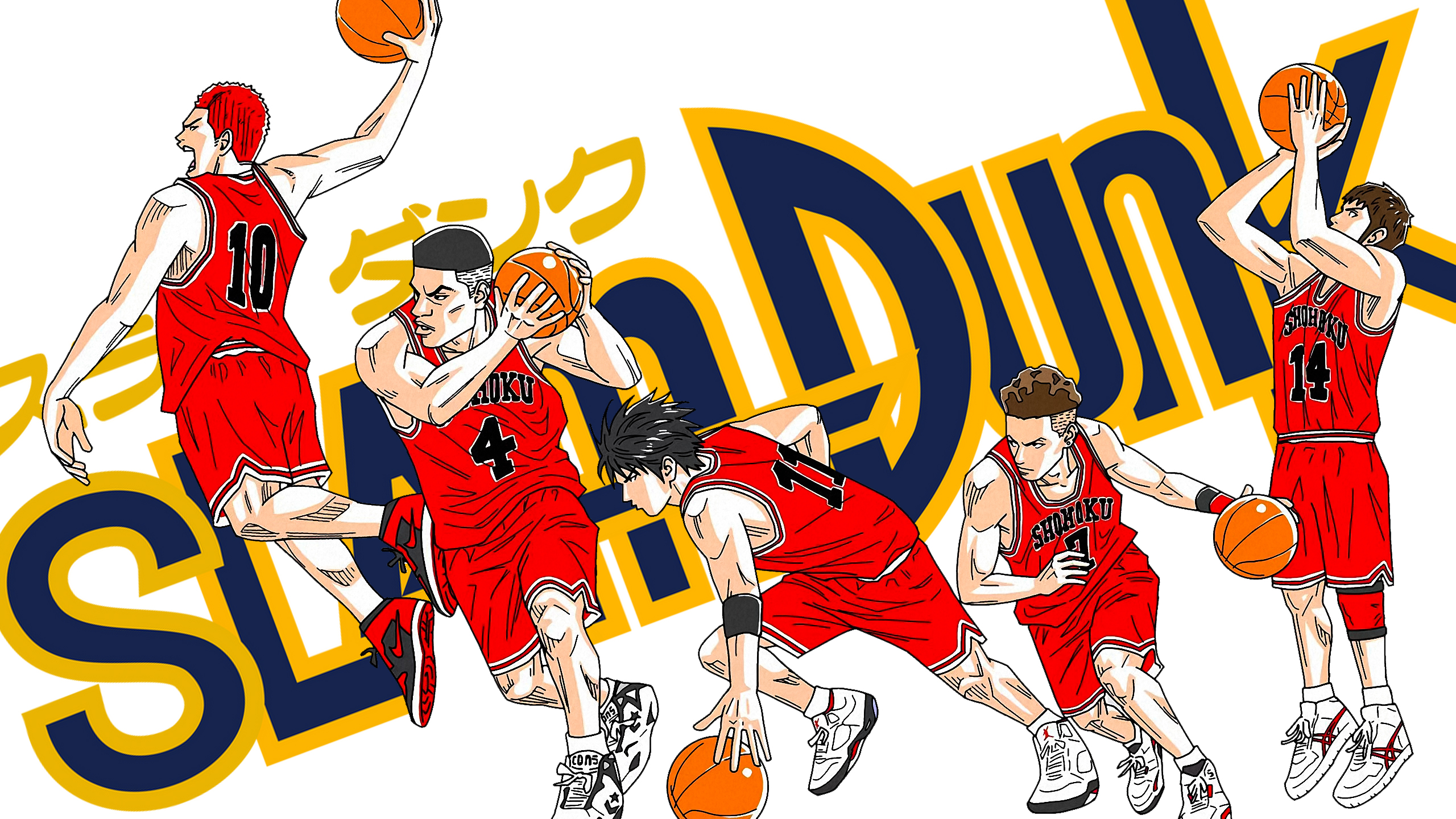 Slam Dunk Basketball Comic Art Anime Anime Boys Japanese Japanese Characters Manga 2560x1440