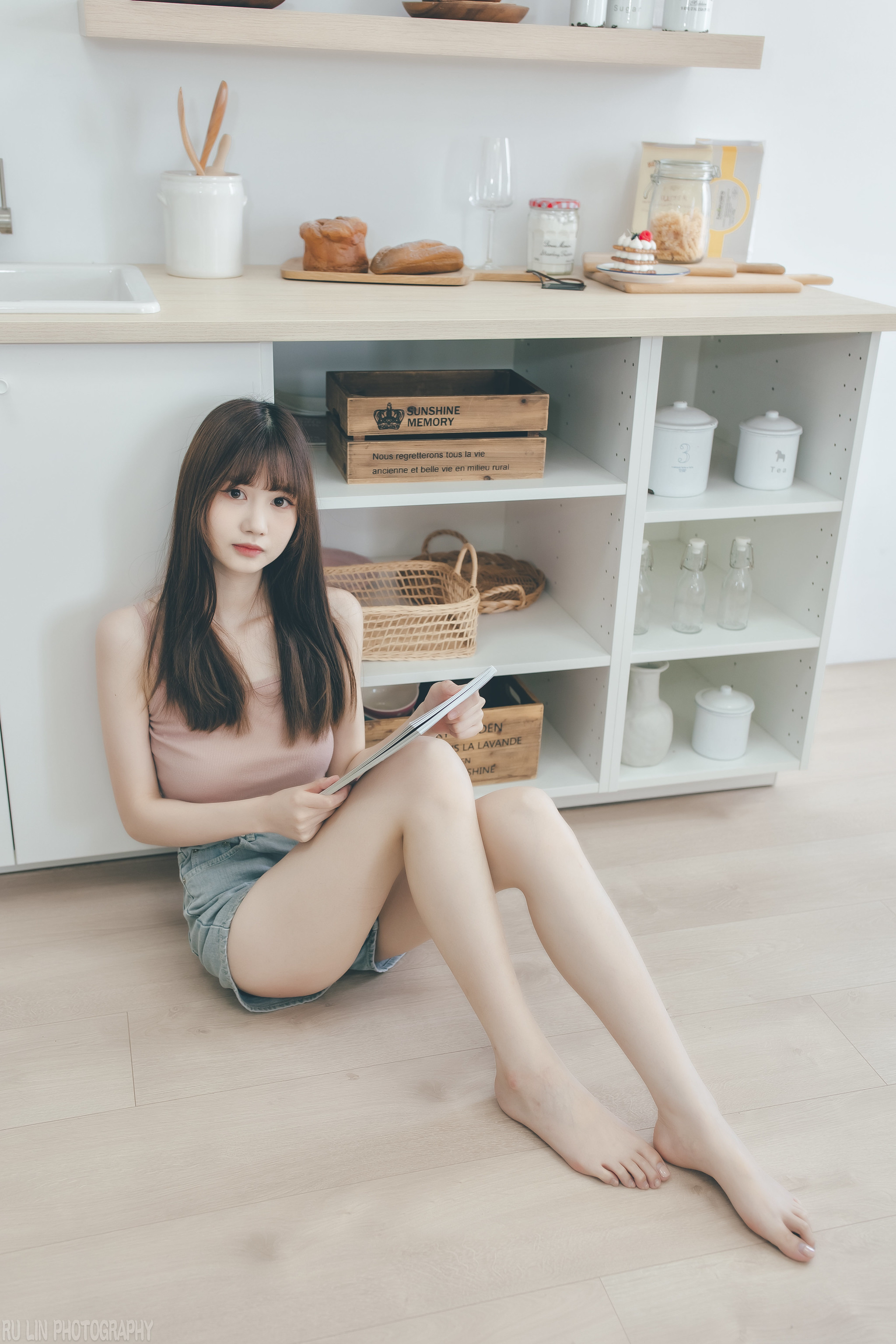 Ru Lin Women Asian Brunette Bangs Looking At Viewer Indoors Legs 2048x3072