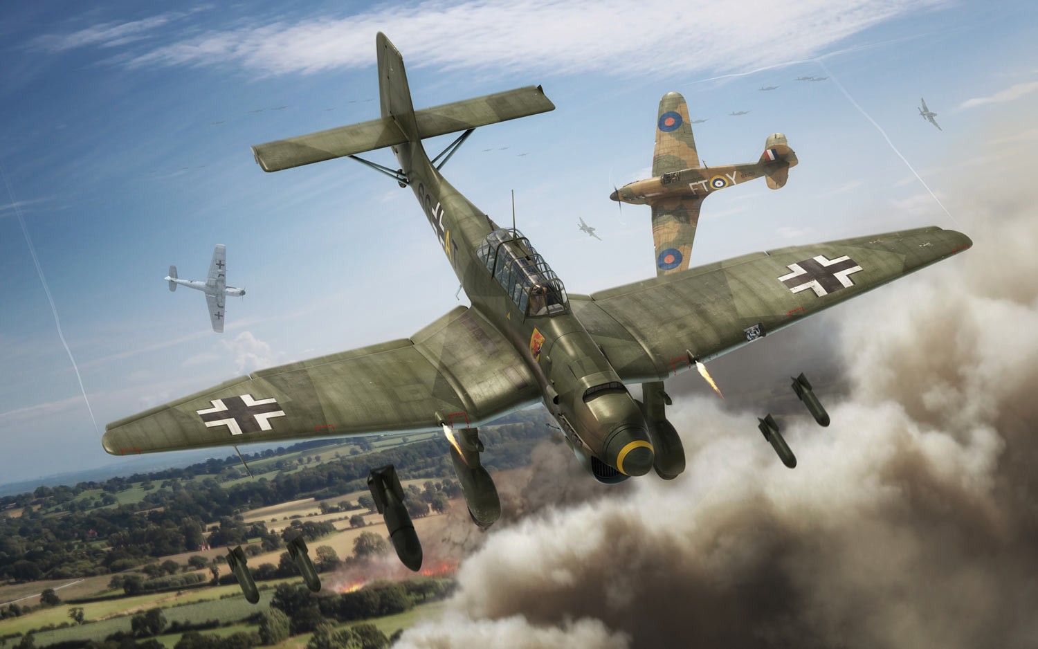 World War Ii Military Military Aircraft Aircraft Airplane Boxart Junkers Ju 87 Stuka Dive Bomber Bom 1500x938