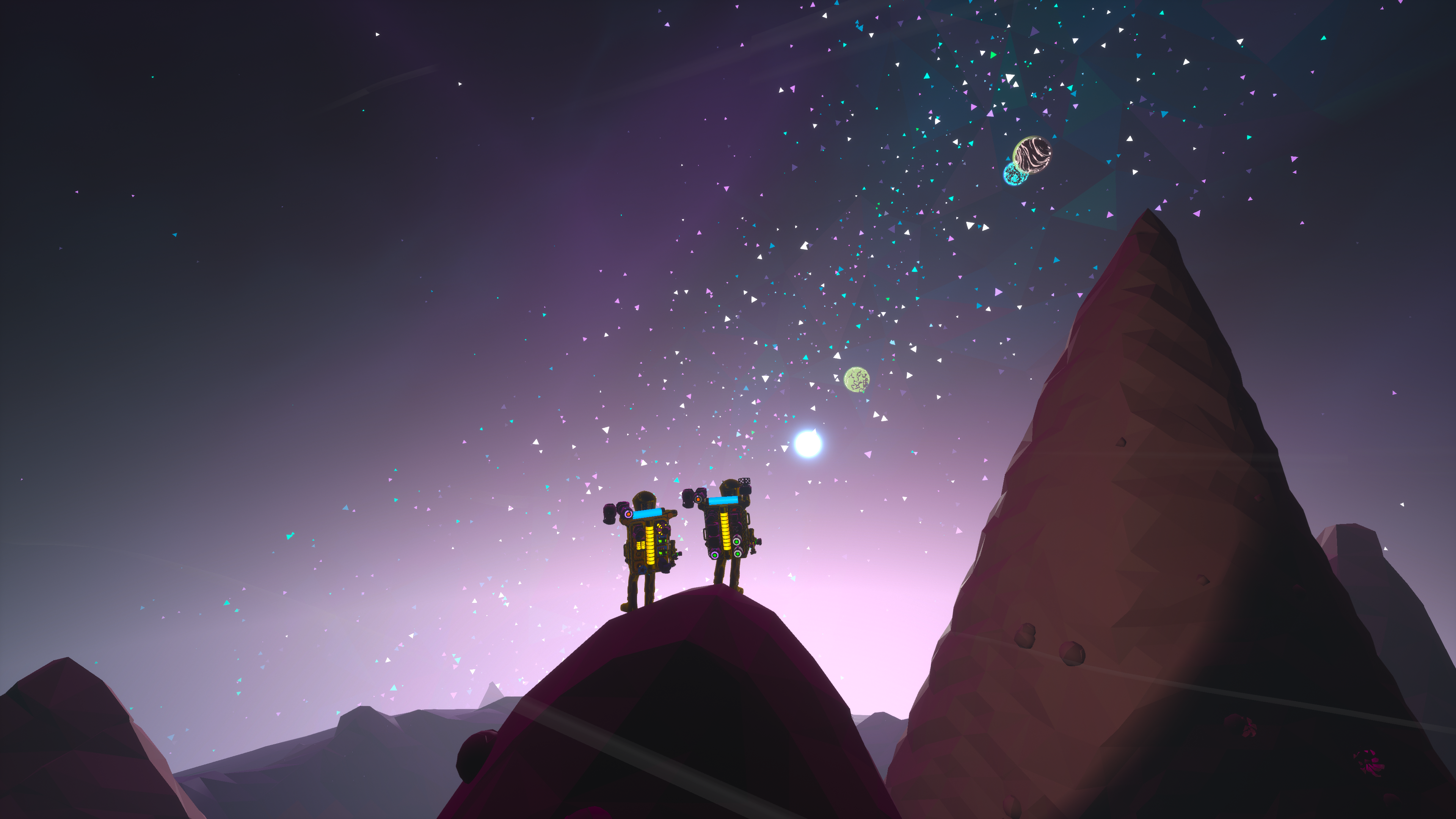 Astroneer Indie Games Space Universe Video Games Stars Video Game Art Starry Night Mountains 3840x2160