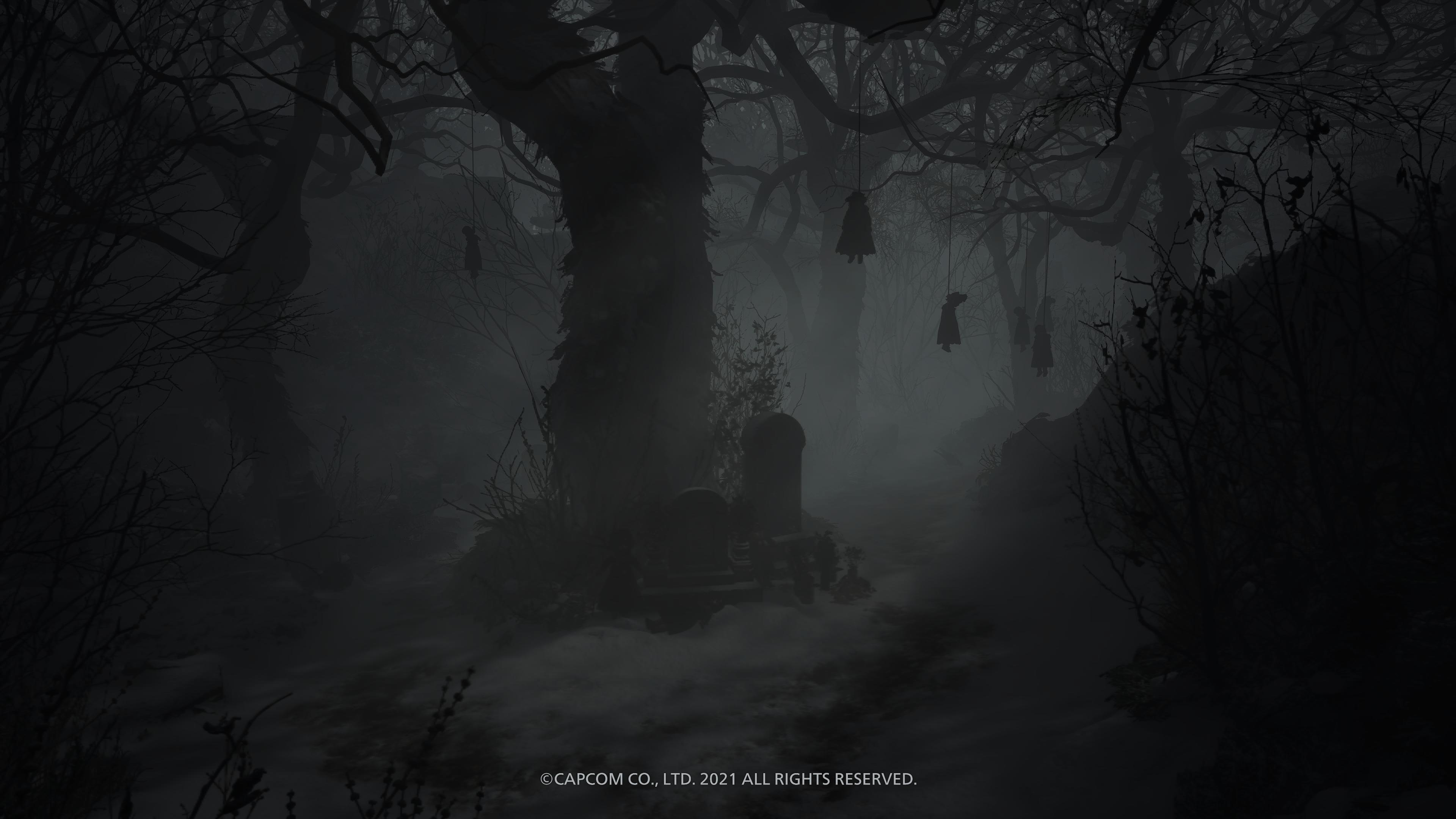 Spooky Creepy Resident Evil 8 Village Video Games PlayStation Capcom Villages Doll Cemetery Dark For 3840x2160