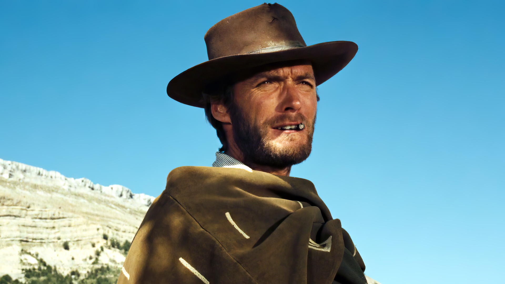The Good The Bad And The Ugly Movies Film Stills Clint Eastwood Cigars Hat Sky Ponchos Western Actor 1920x1080