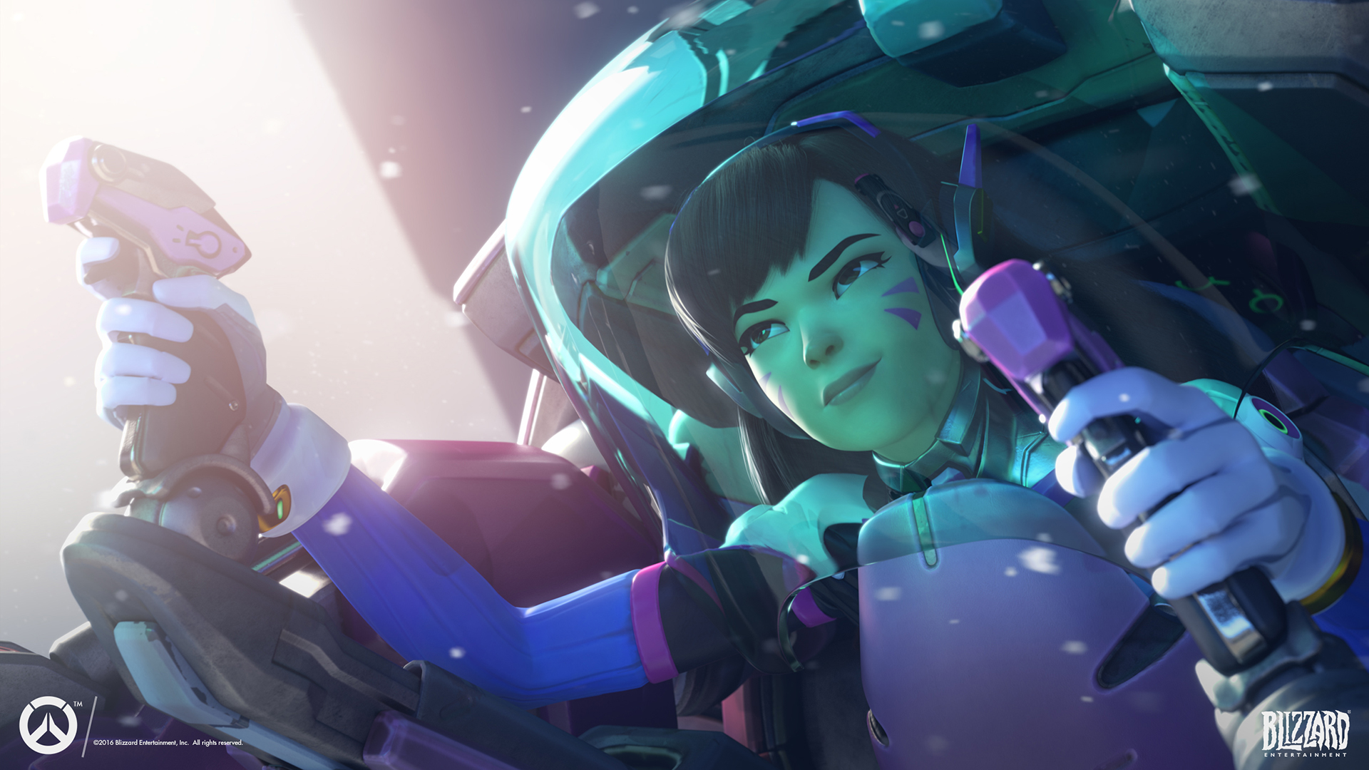 D Va Overwatch Overwatch Smug Face Mechs Looking Away Logo Watermarked Video Game Characters Video G 1920x1080