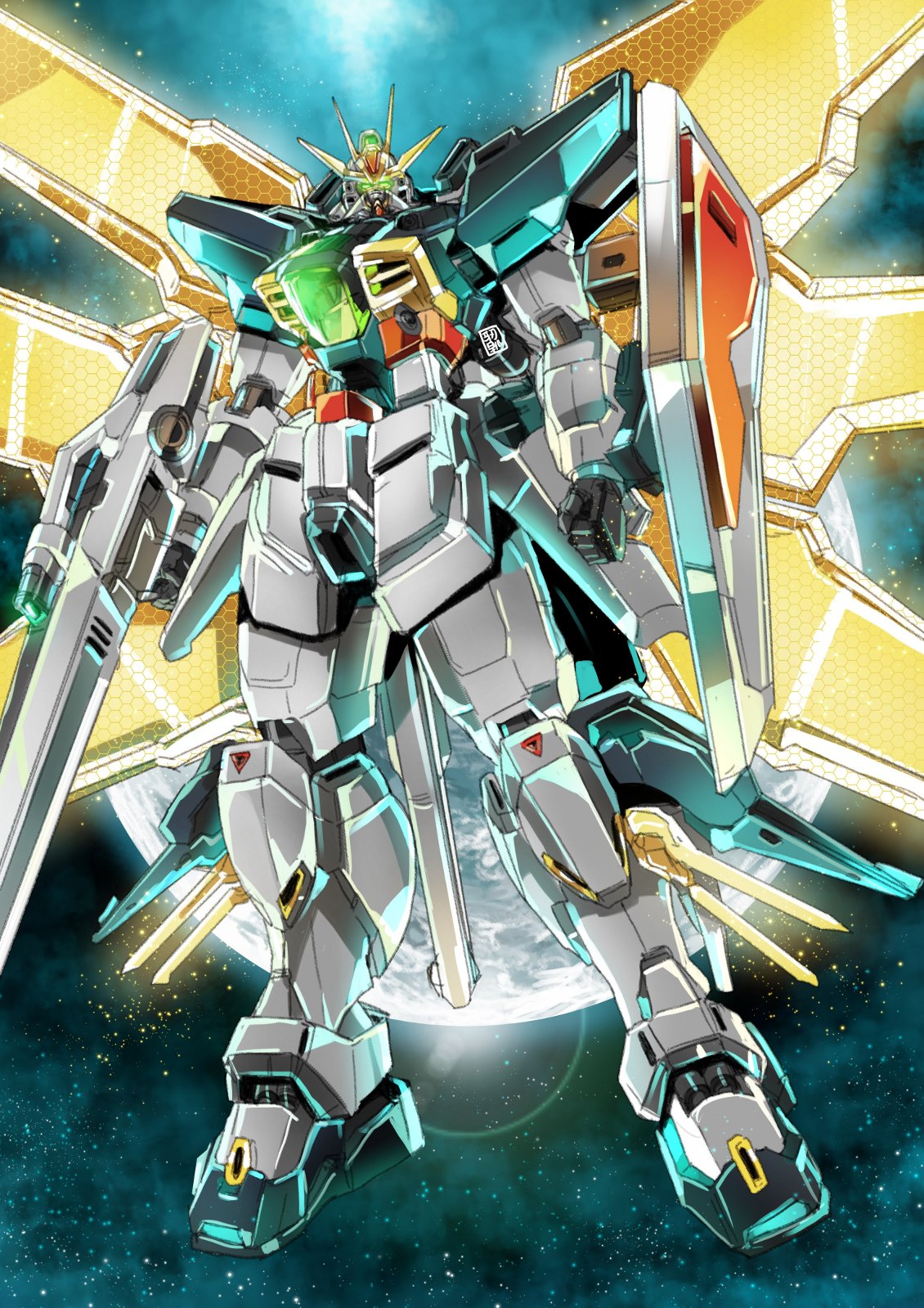 Anime Mechs Super Robot Taisen After War Gundam X Gundam Gundam Double X Artwork Digital Art Fan Art 1130x1599