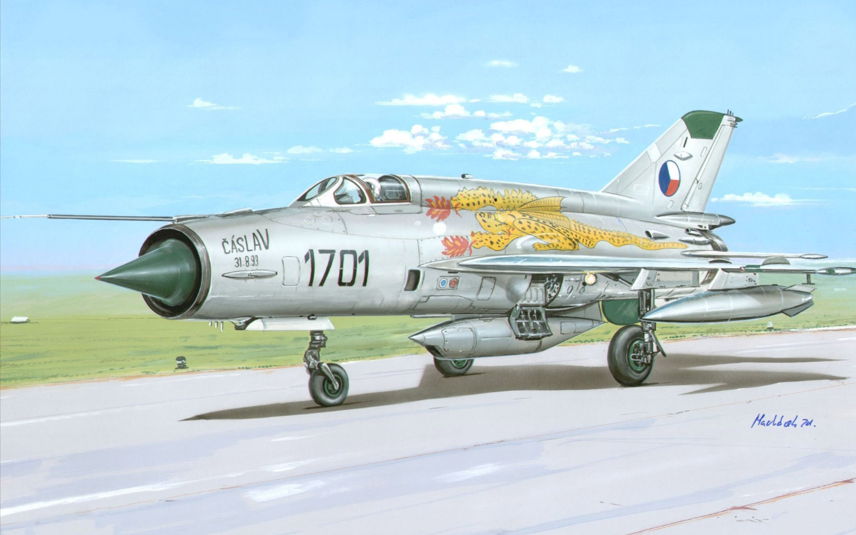 Aircraft Military Mig 21 Military Vehicle Sky Clouds Artwork 1680x1050