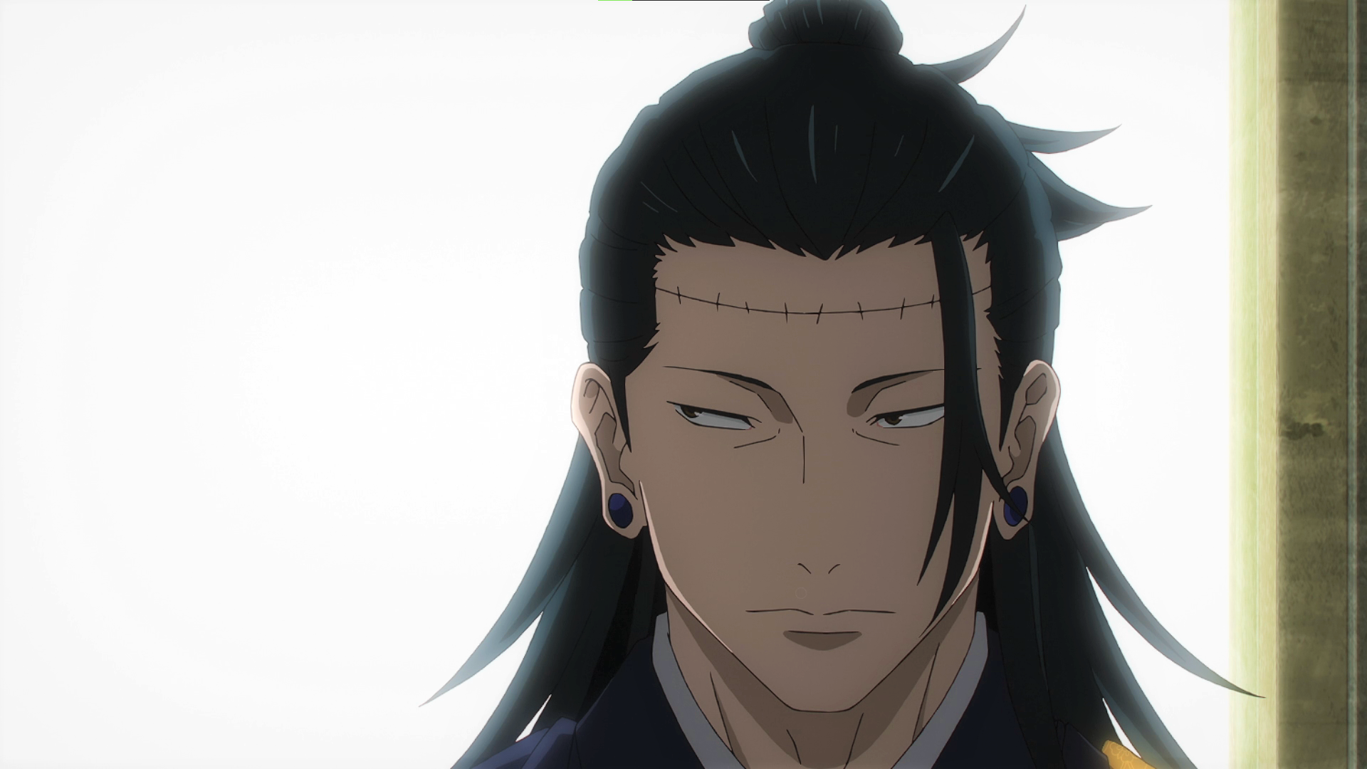 Jujutsu Kaisen Suguru Geto Bun Scars Earring Sunlight Frown Long Hair Anime Anime Screenshot Anime B 1920x1080
