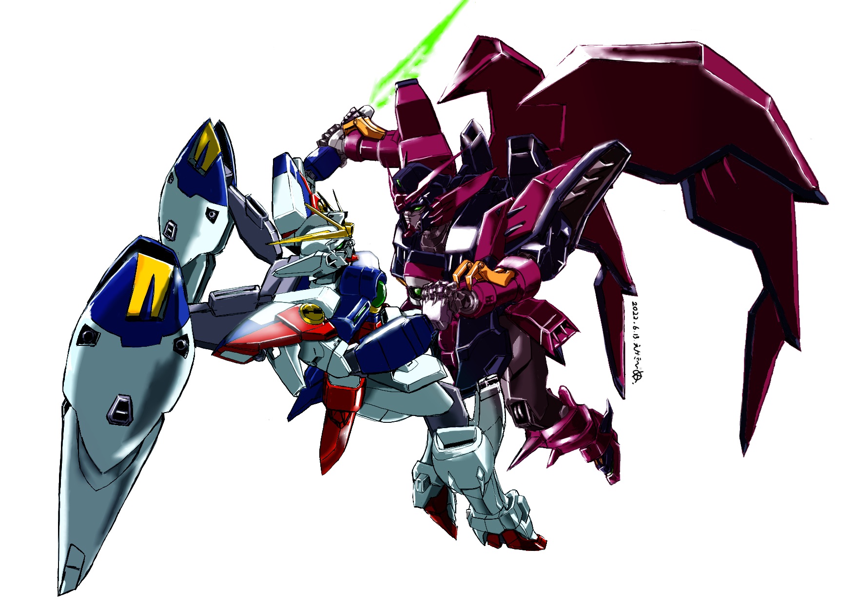 Anime Mechs Super Robot Taisen Mobile Suit Gundam Wing Gundam Gundam Epyon Wing Gundam Zero Artwork  1754x1240