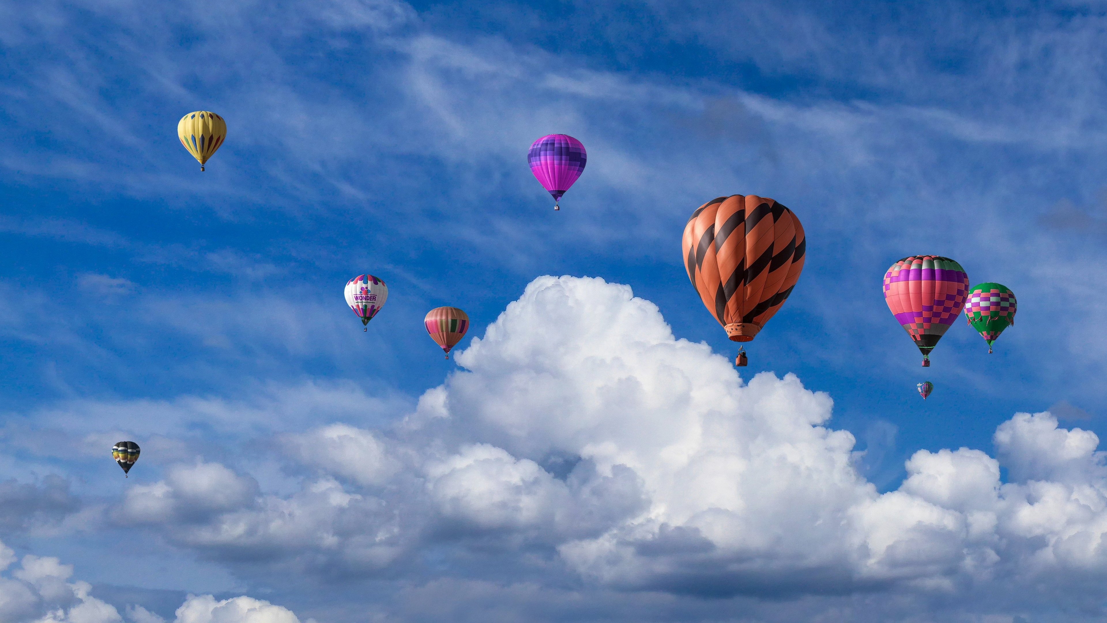 Sky Balloon Clouds Hot Air Balloons Aircraft 3840x2160