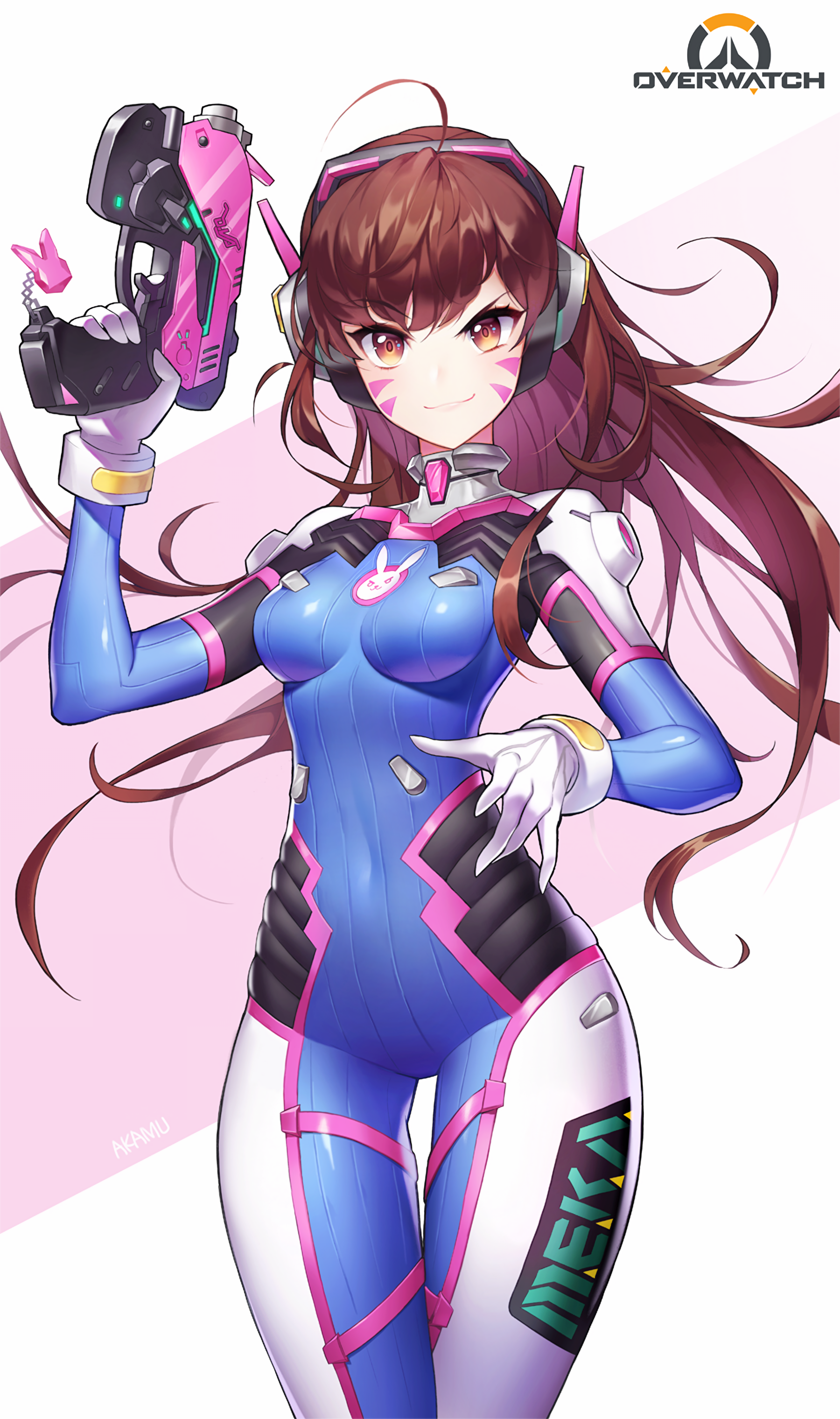 D Va Overwatch Brunette Brown Eyes Overwatch Video Game Girls Pilot Long Hair 1800x3040