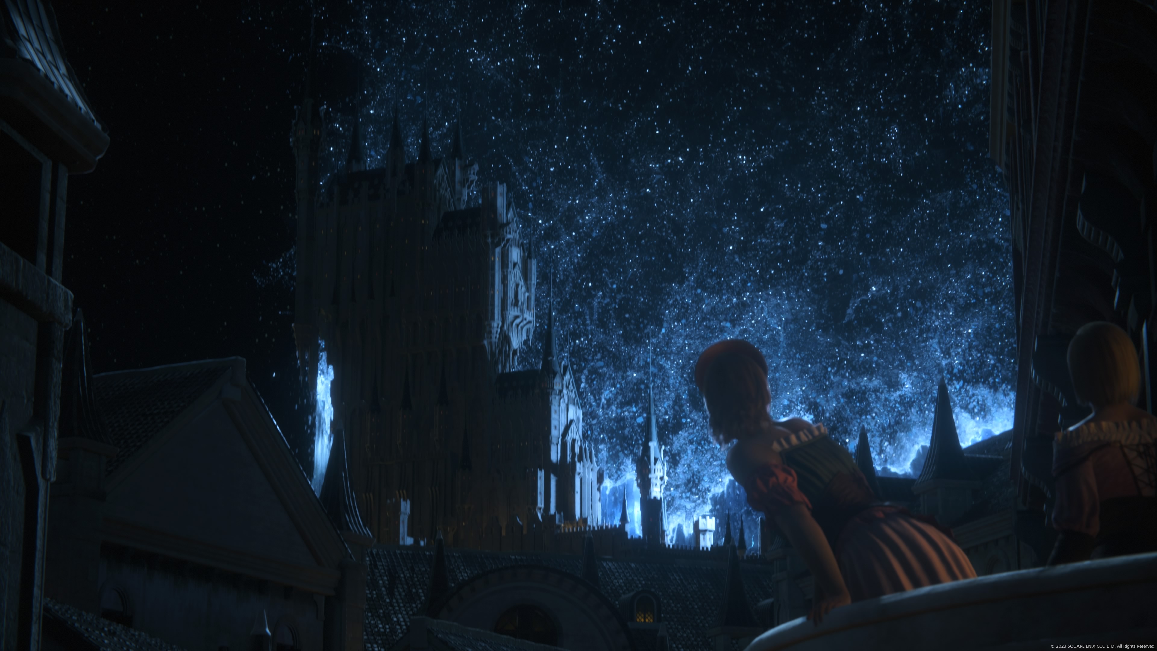 Final Fantasy XVi Square Enix Crystal Castle Medieval Stars Night Night Sky Architecture Landscape M 3840x2160