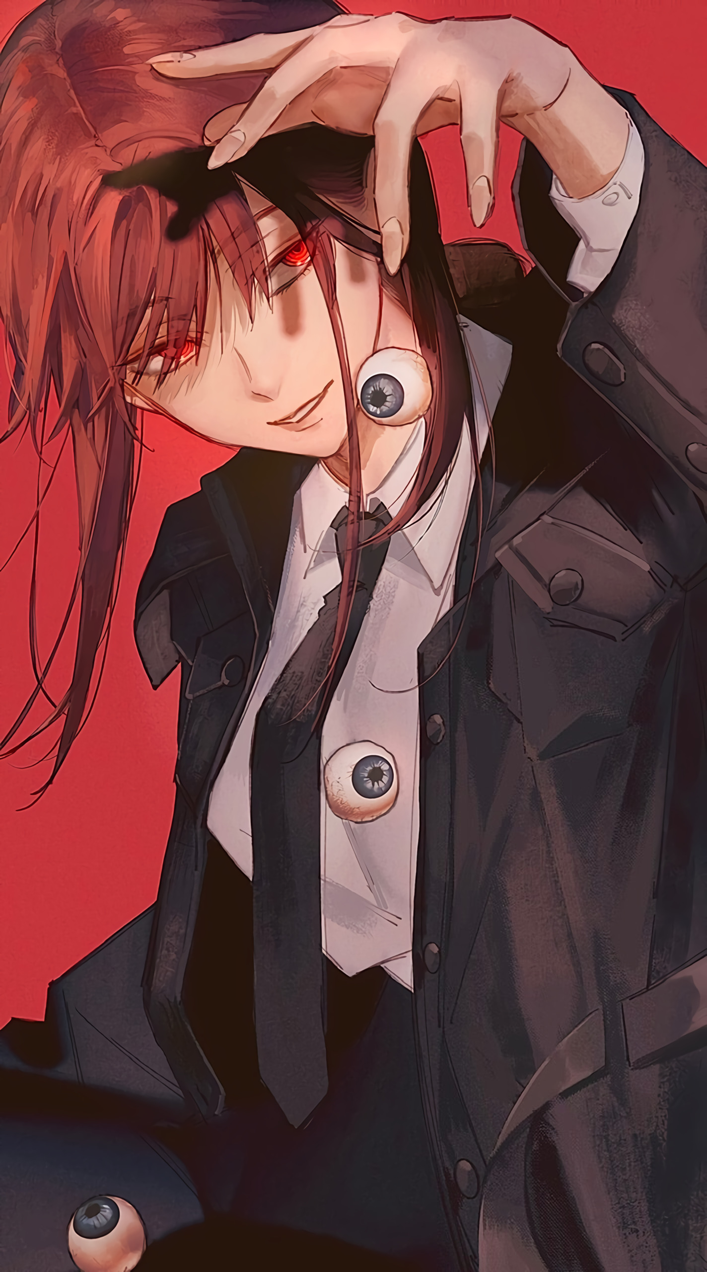 Anime Anime Girls Chainsaw Man Makima Chainsaw Man Redhead Red Eyes Eyeball Tie 1424x2560