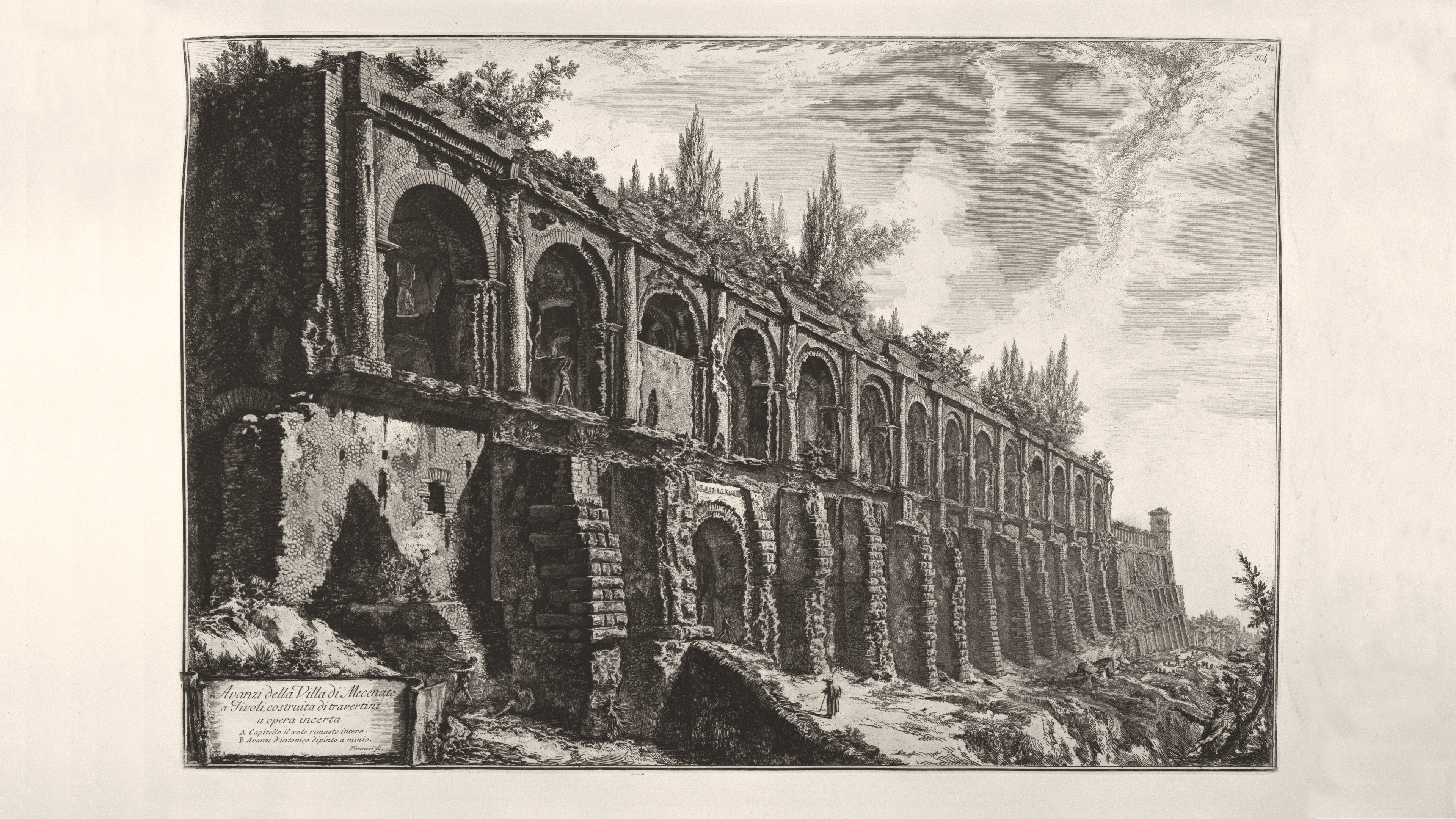 Giovanni Battista Piranesi Lithograph Drawing Roman Ruins Illustration 3840x2160