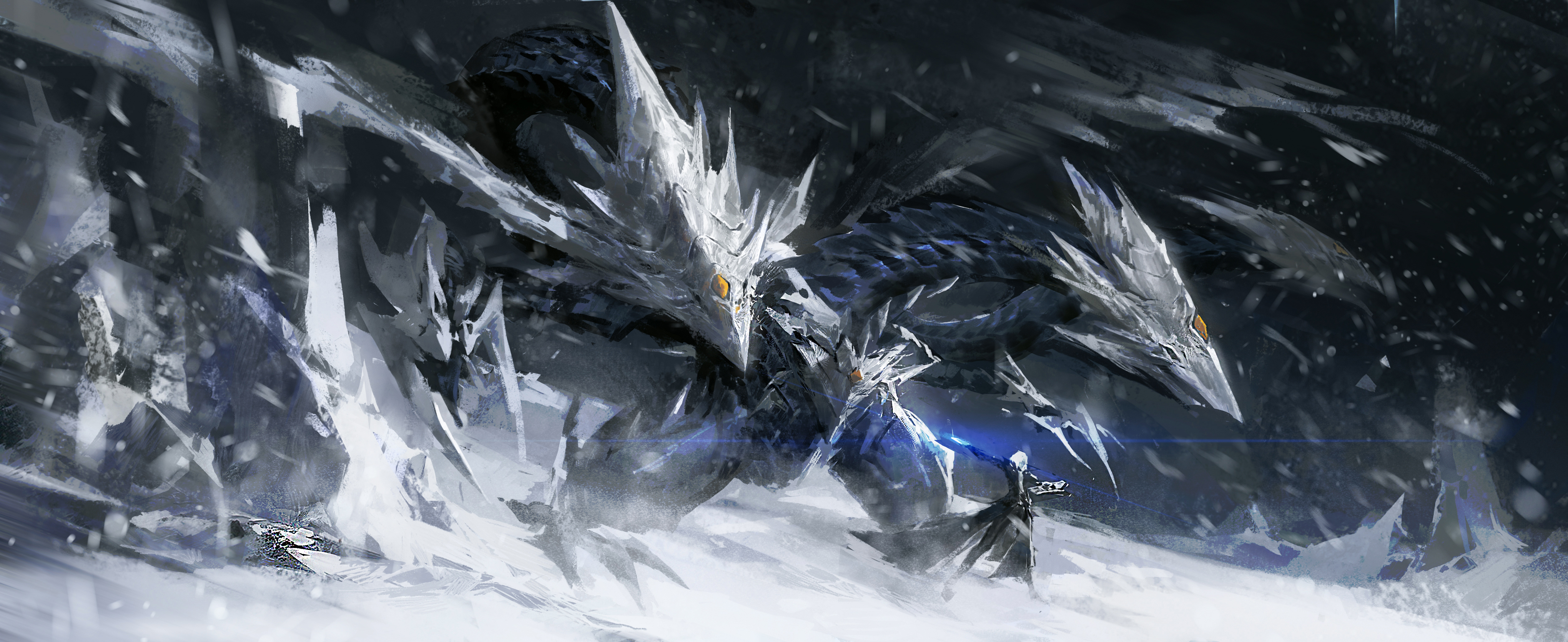 Trishula Dragon Of The Ice Barrier Yu Gi Oh LEO Artist Dragon 5000x2049