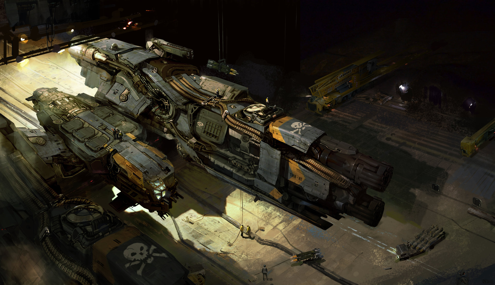 Dreadnought Spaceship Science Fiction Ship Military Digital Art Futuristic 1920x1108