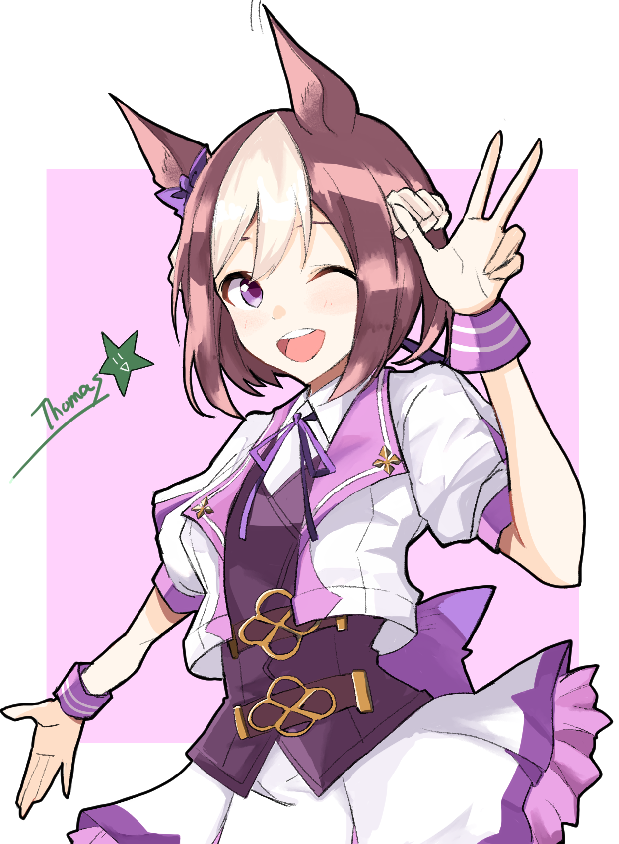 Anime Anime Girls Uma Musume Pretty Derby Horse Girls Animal Ears Special Week Uma Musume Short Hair 1247x1700