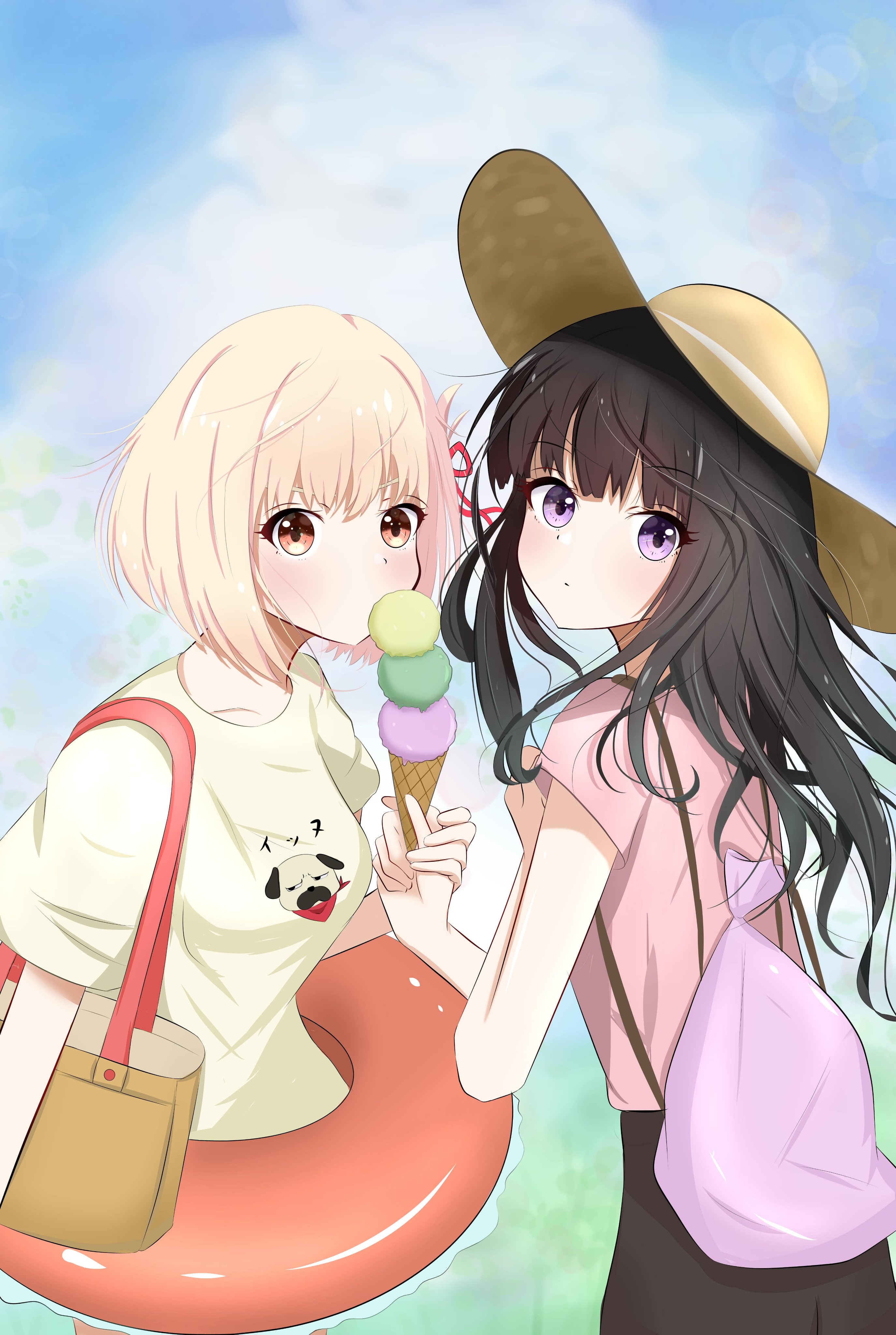 Anime illustration of two best friends on Craiyon