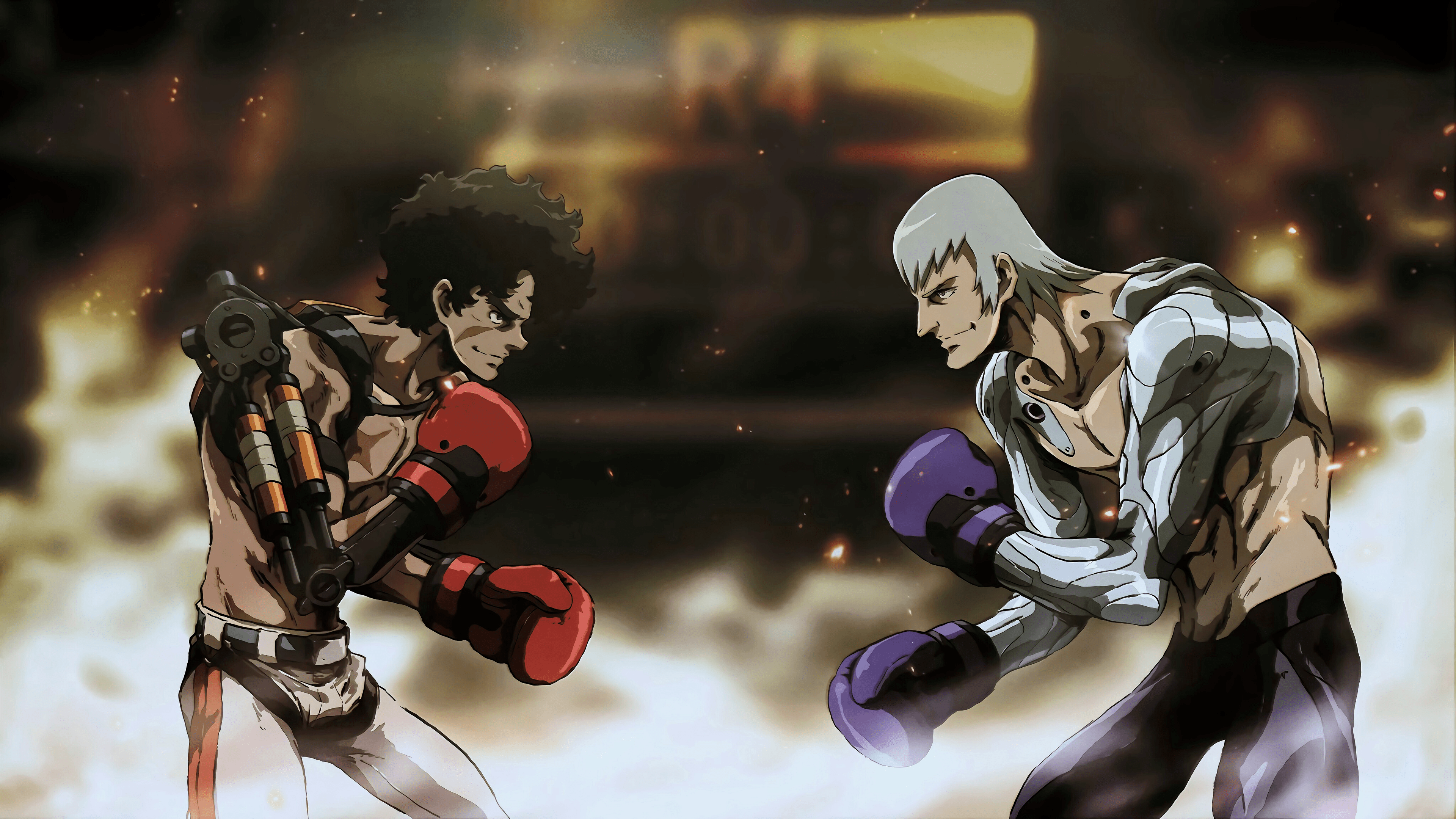 MEGALO BOX Joe MEGALO BOX Yuuri Megalo Box Anime Anime Boys Two Men Boxing Gloves Gloves Boxing Ring 3840x2160