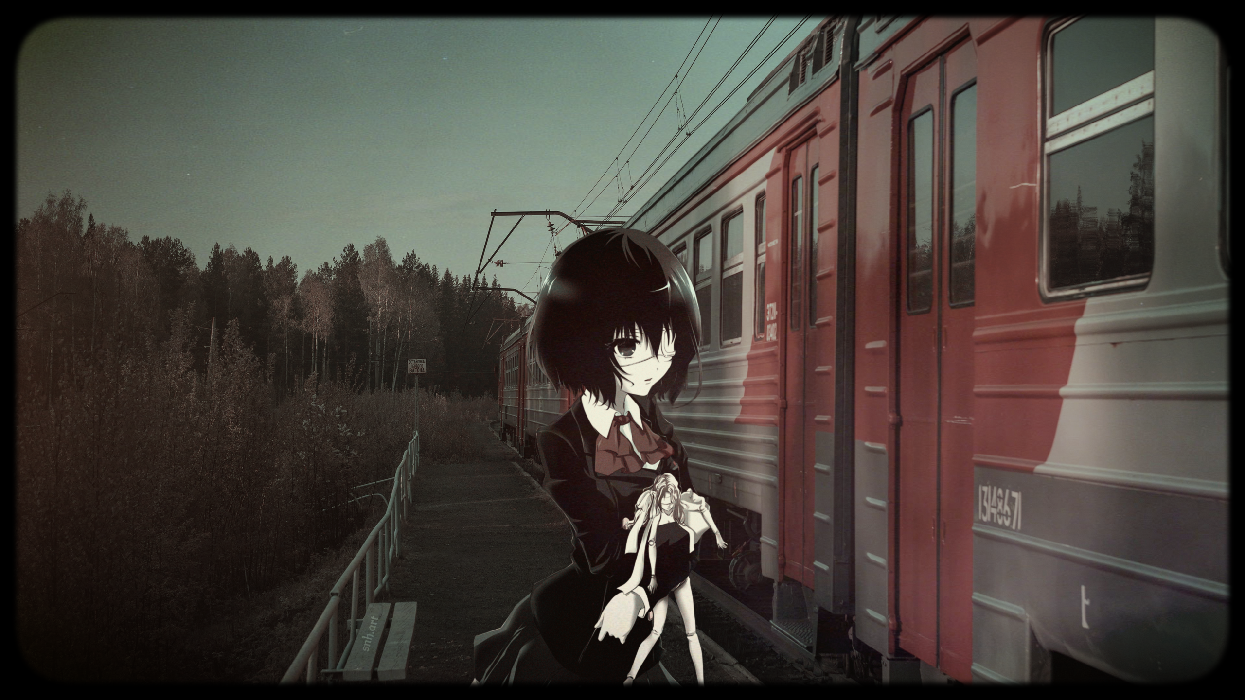 Animeirl Misaki Mei Train Anime Girls 2560x1440