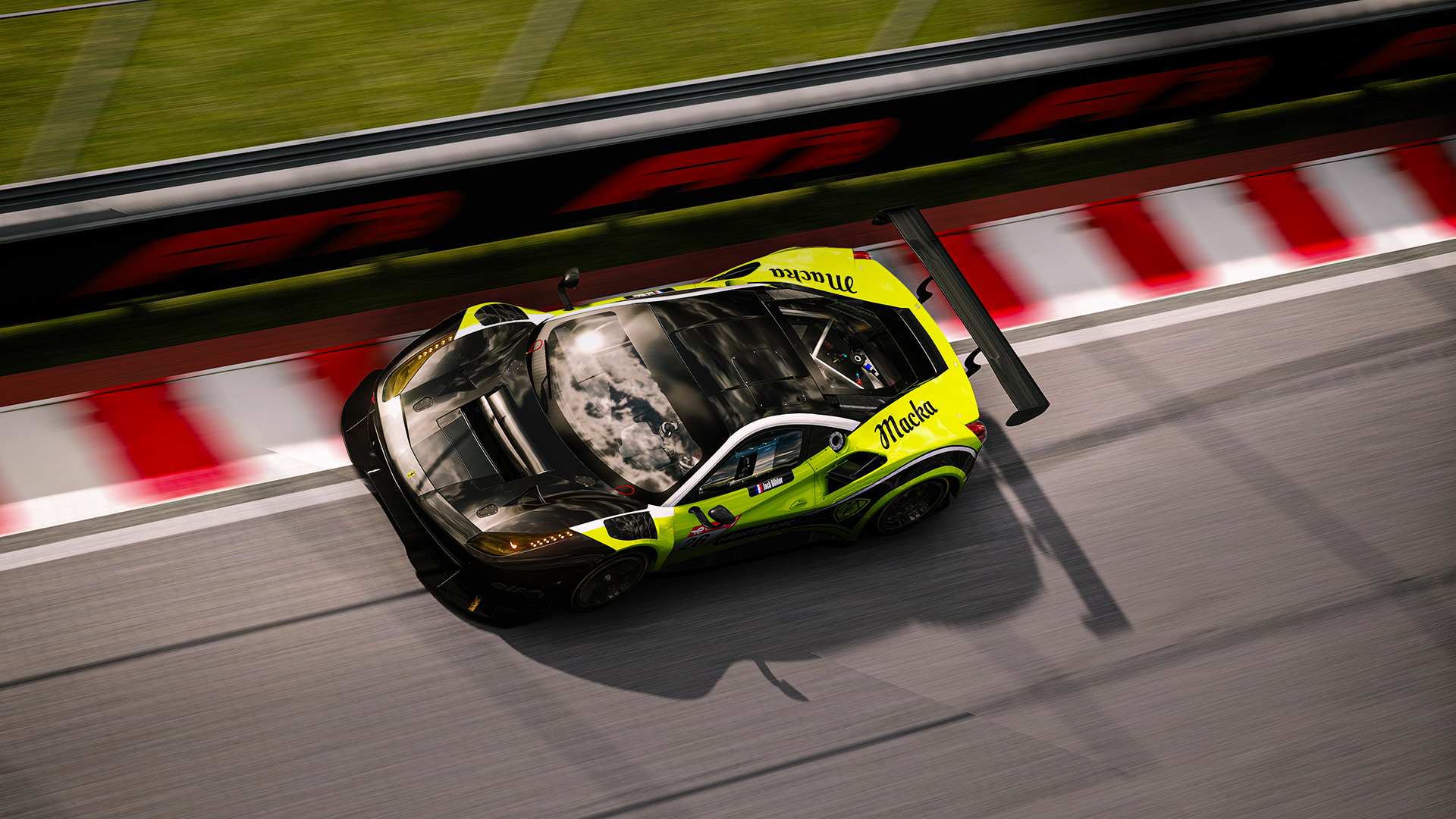 Screen Shot Racing Ferrari GT3 Racing Motorsport Digital Art Video Games Top View Headlights Race Tr 1920x1080