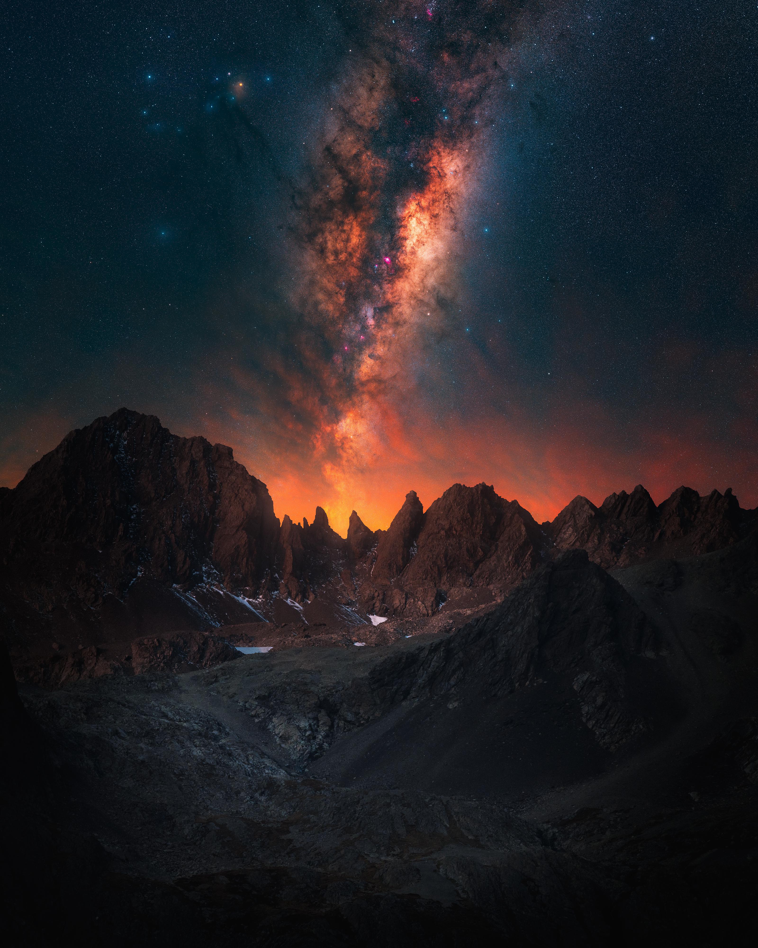 Photography Night Nature Landscape Stars Milky Way Portrait Display Sunset Mountains Snow Paul Wilso 3200x4000
