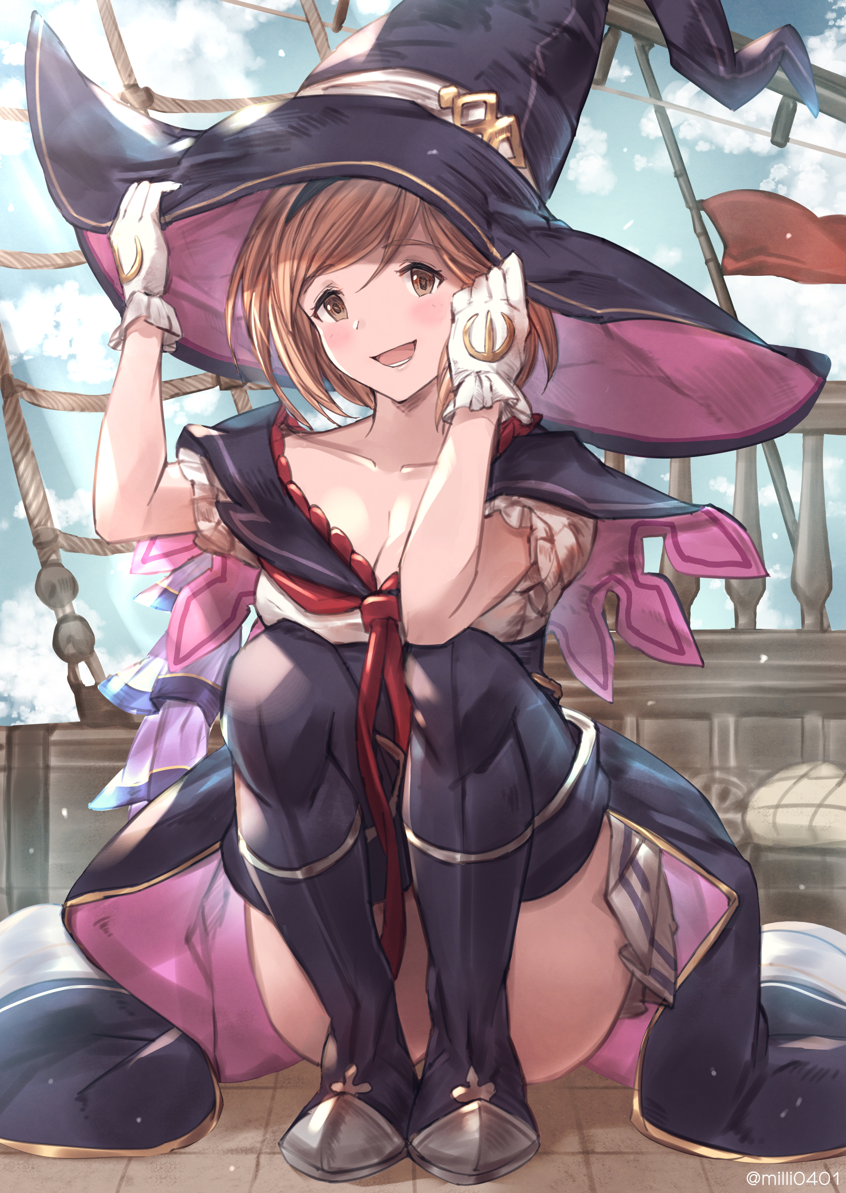Granblue Fantasy Djeeta Granblue Fantasy Witch Hat Anime Girls Hat 1667x2352