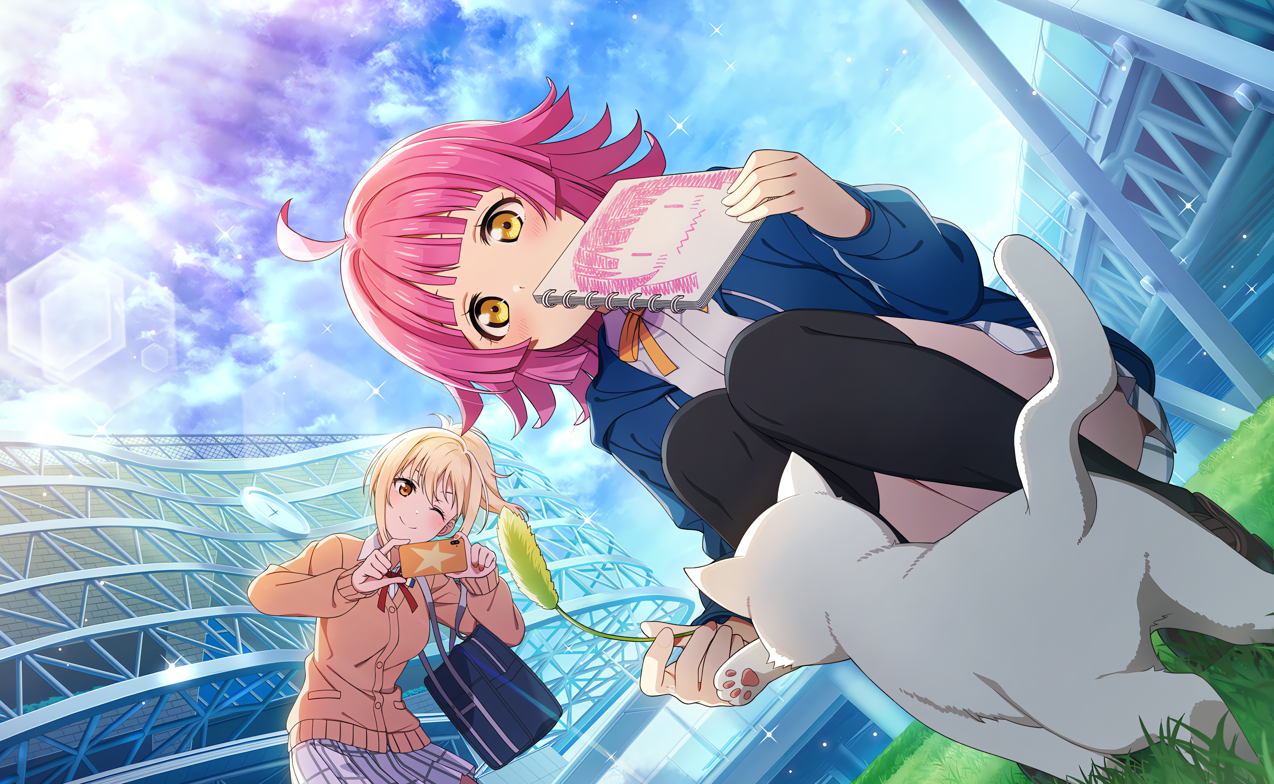 Tennoji Rina Love Live Nijigasaki High School Idol Club Love Live Anime Anime Girls Sunlight Sky Clo 4096x2520