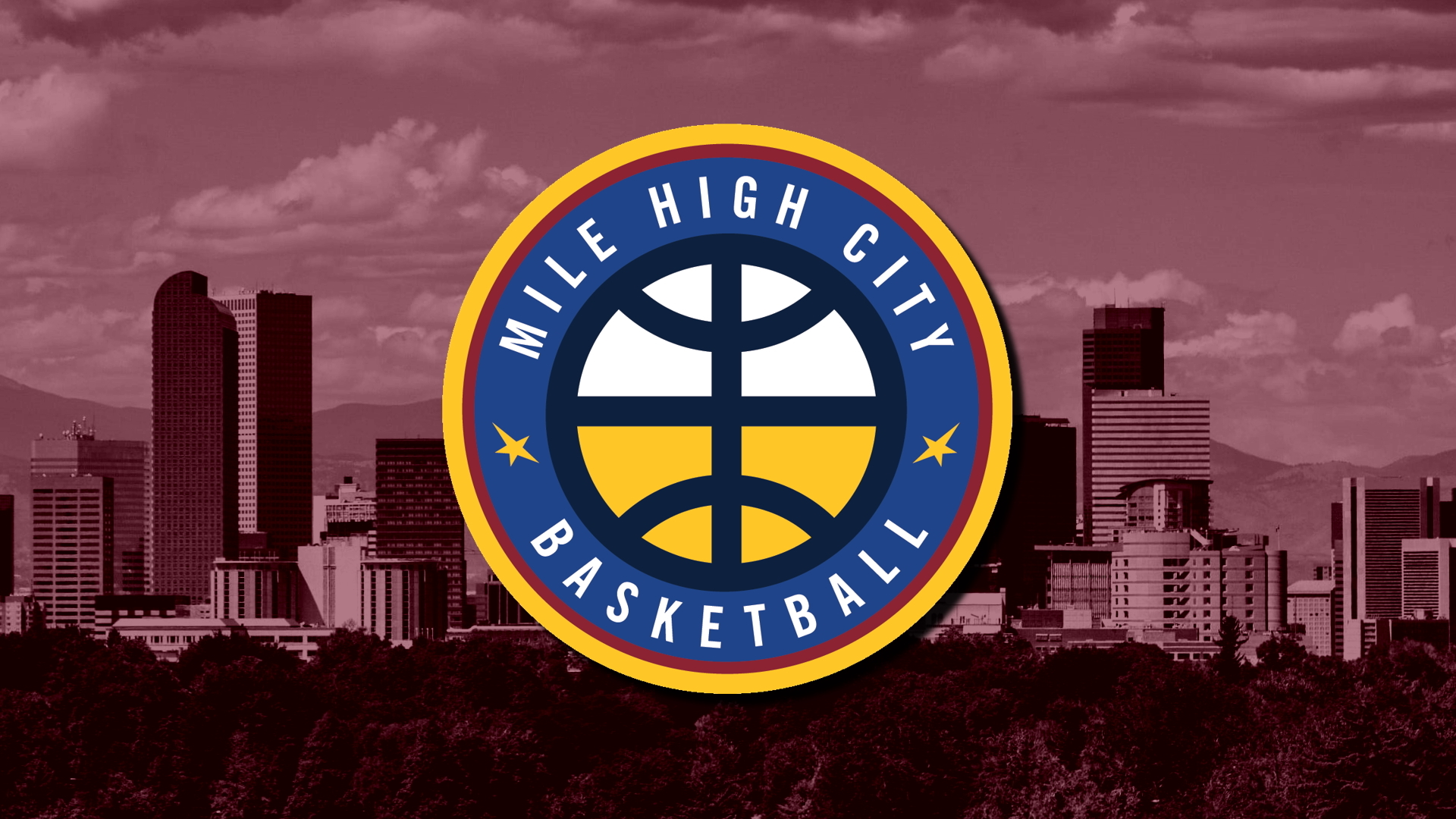 NBA Denver Nuggets Denver Skyline Logo Alternate Logo Mile High City Basketball Sport USA 1920x1080
