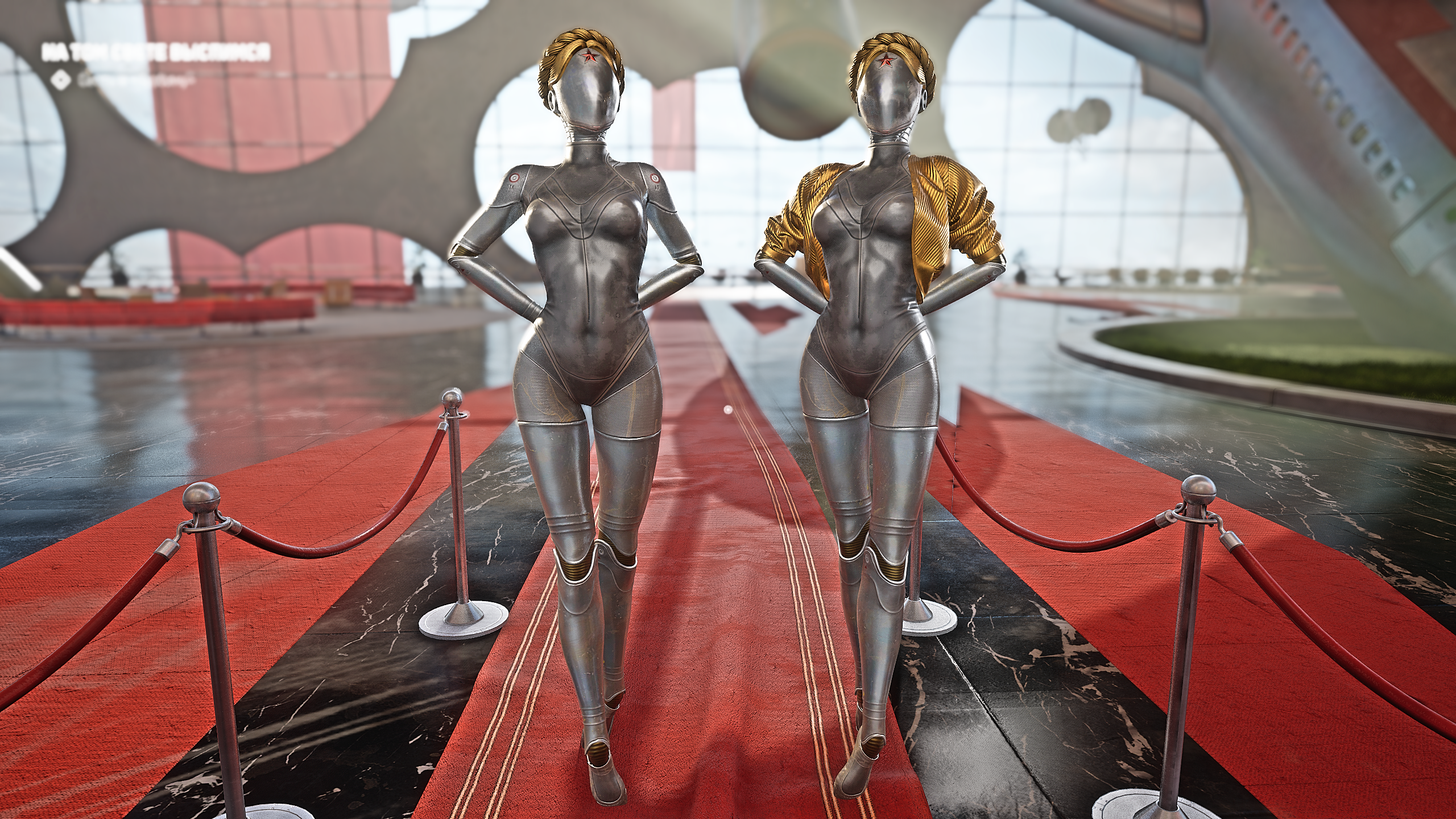 Atomic Heart Screen Shot The Twins Atomic Heart Video Games Video Game Characters CGi Mannequin 2560x1440