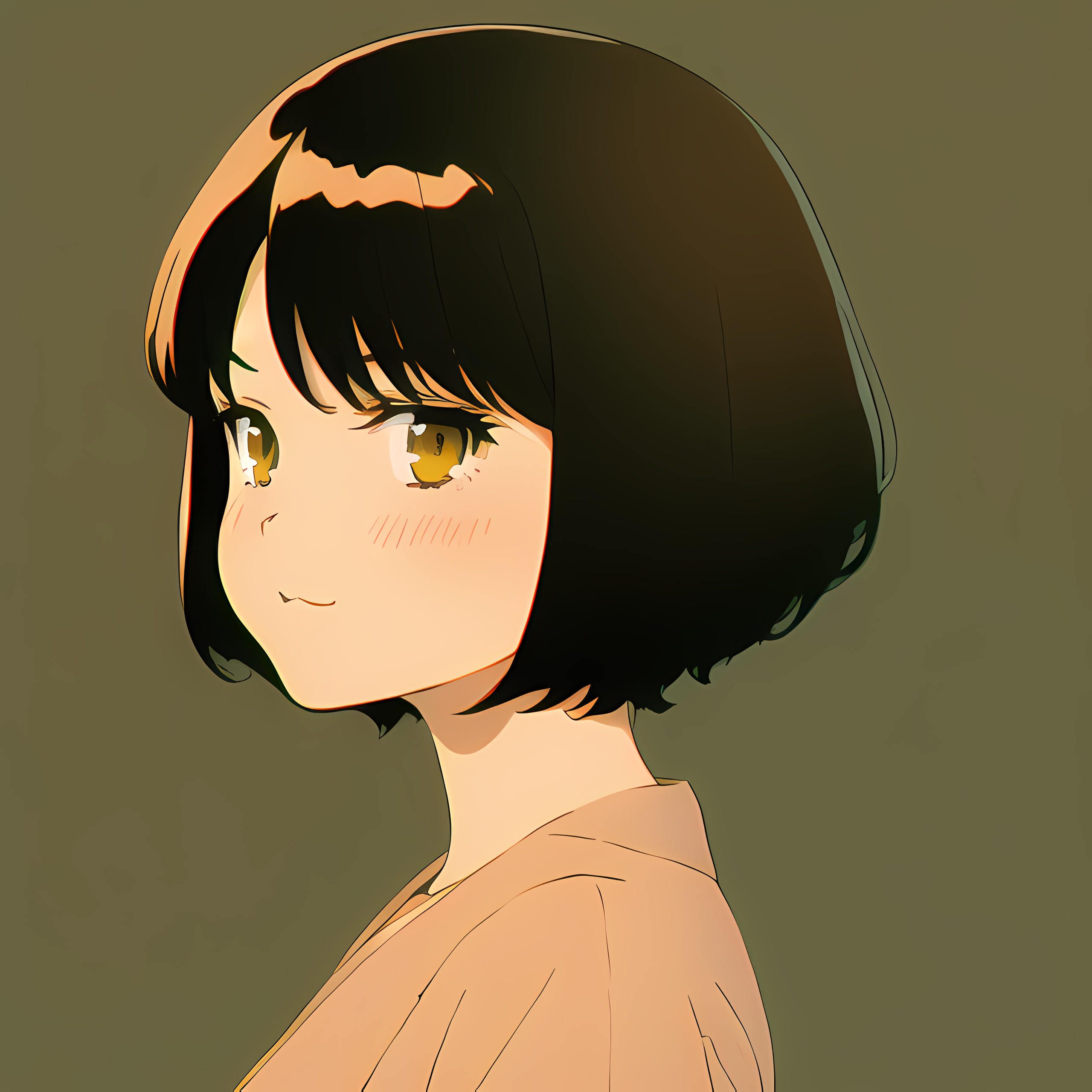 Novel Ai Anime Girls Simple Background Minimalism 2560x2560