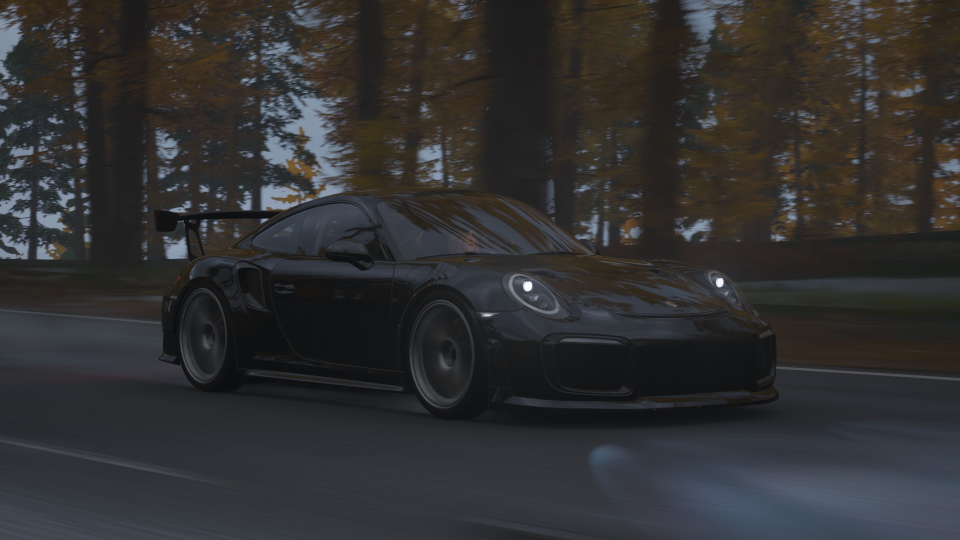 Motion Blur Digital Art CGi Car Vehicle Porsche Forza Forza Horizon 4 Road Headlights Video Games Vi 1920x1080