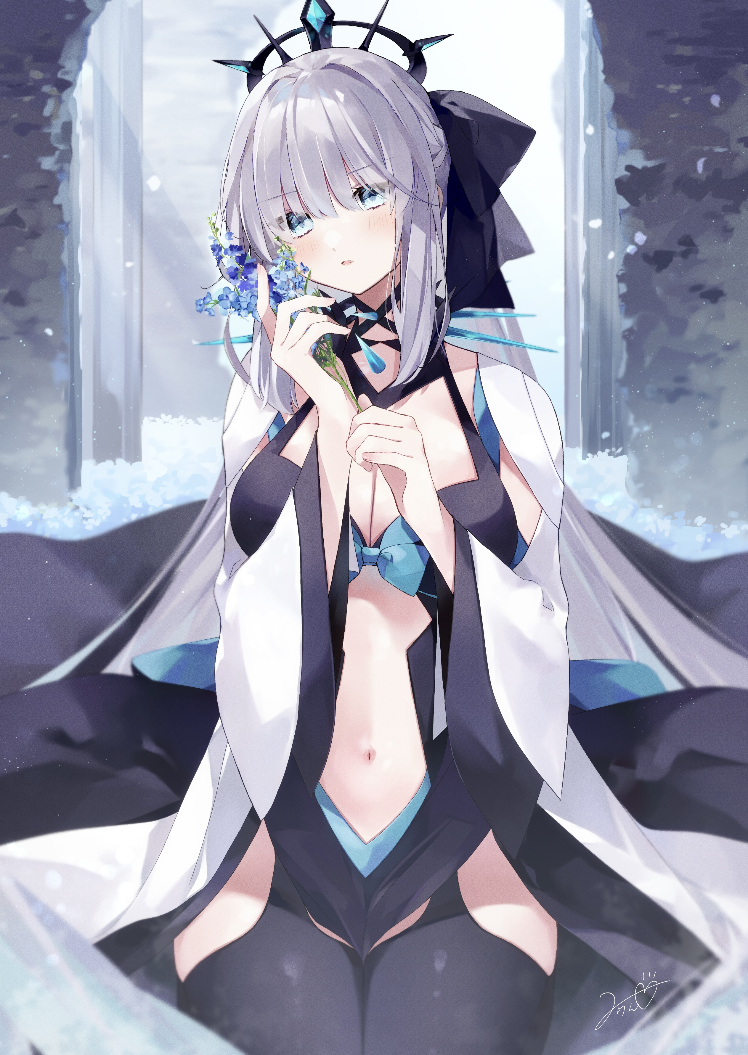 Anime Anime Girls Fate Series Fate Grand Order Morgan Le Fay Ponytail Long Hair White Hair Solo Artw 2526x3564