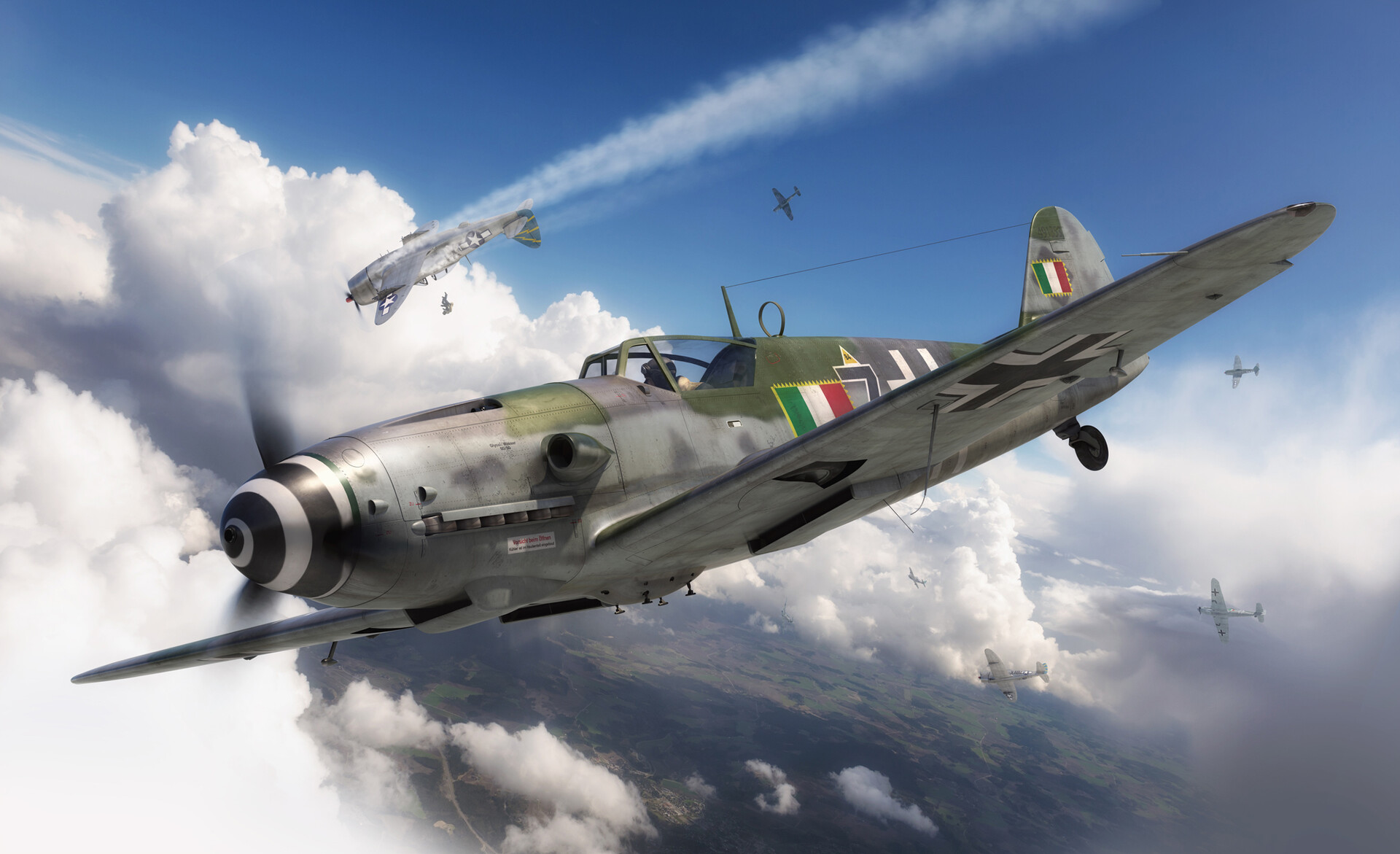World War Ii Aircraft Airplane Germany Luftwaffe War Italy Bf109 Messerschmitt Bf 109 1920x1171