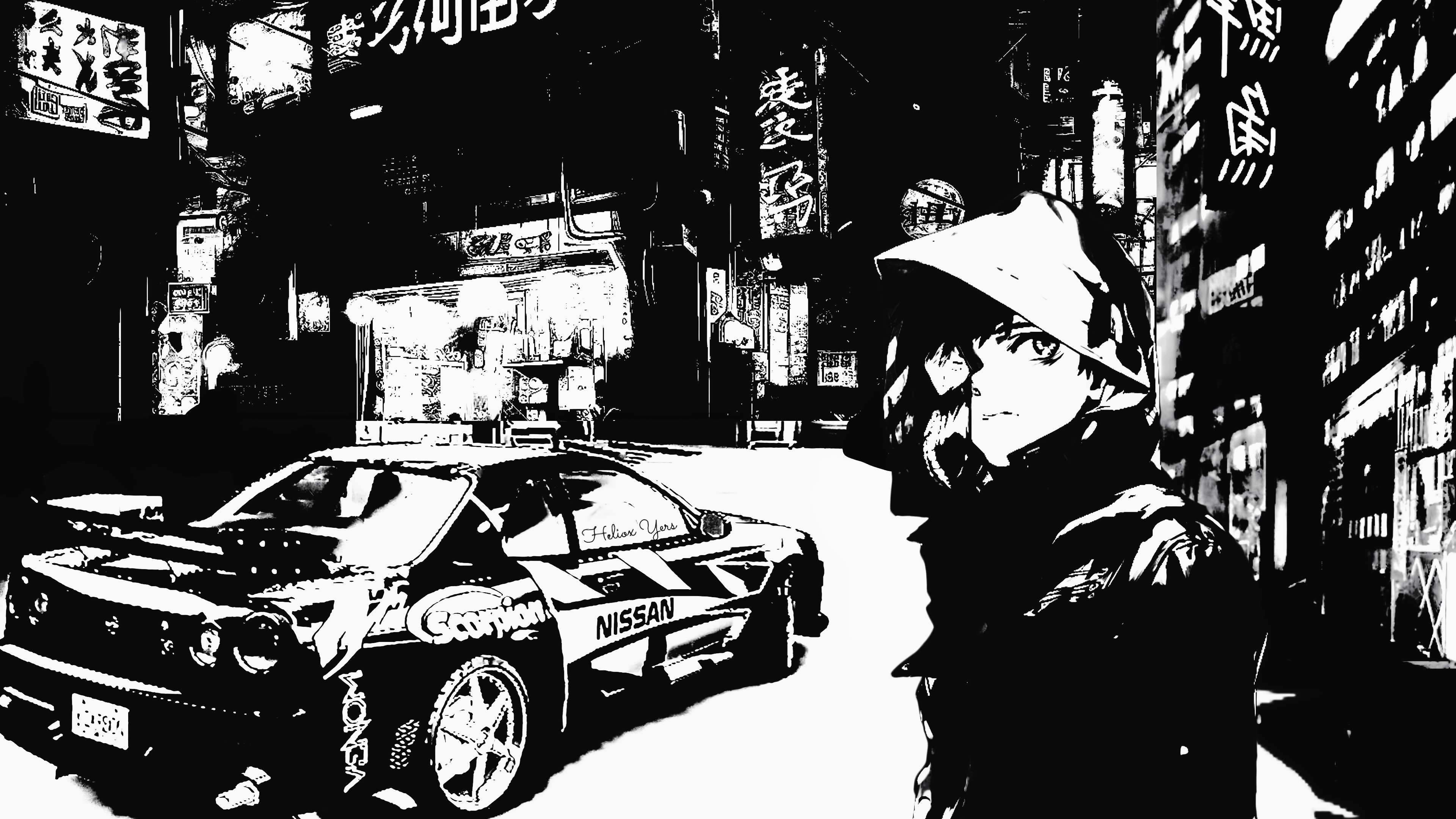 Tokyo Ghoul Car Kaneki Ken Nissan Skyline Need For Speed Tokyo Black And White Cars Need For Speed C 3840x2160