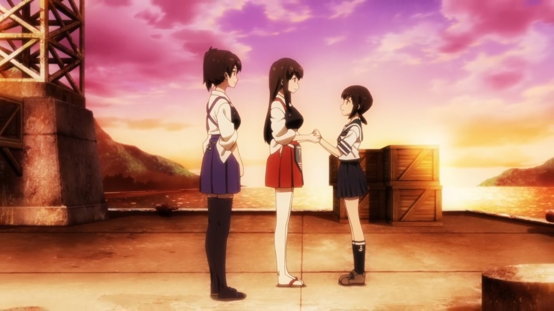 Anime Anime Girls Anime Screenshot Kantai Collection Fubuki KanColle Akagi KanColle Kaga KanColle Po 1920x1080
