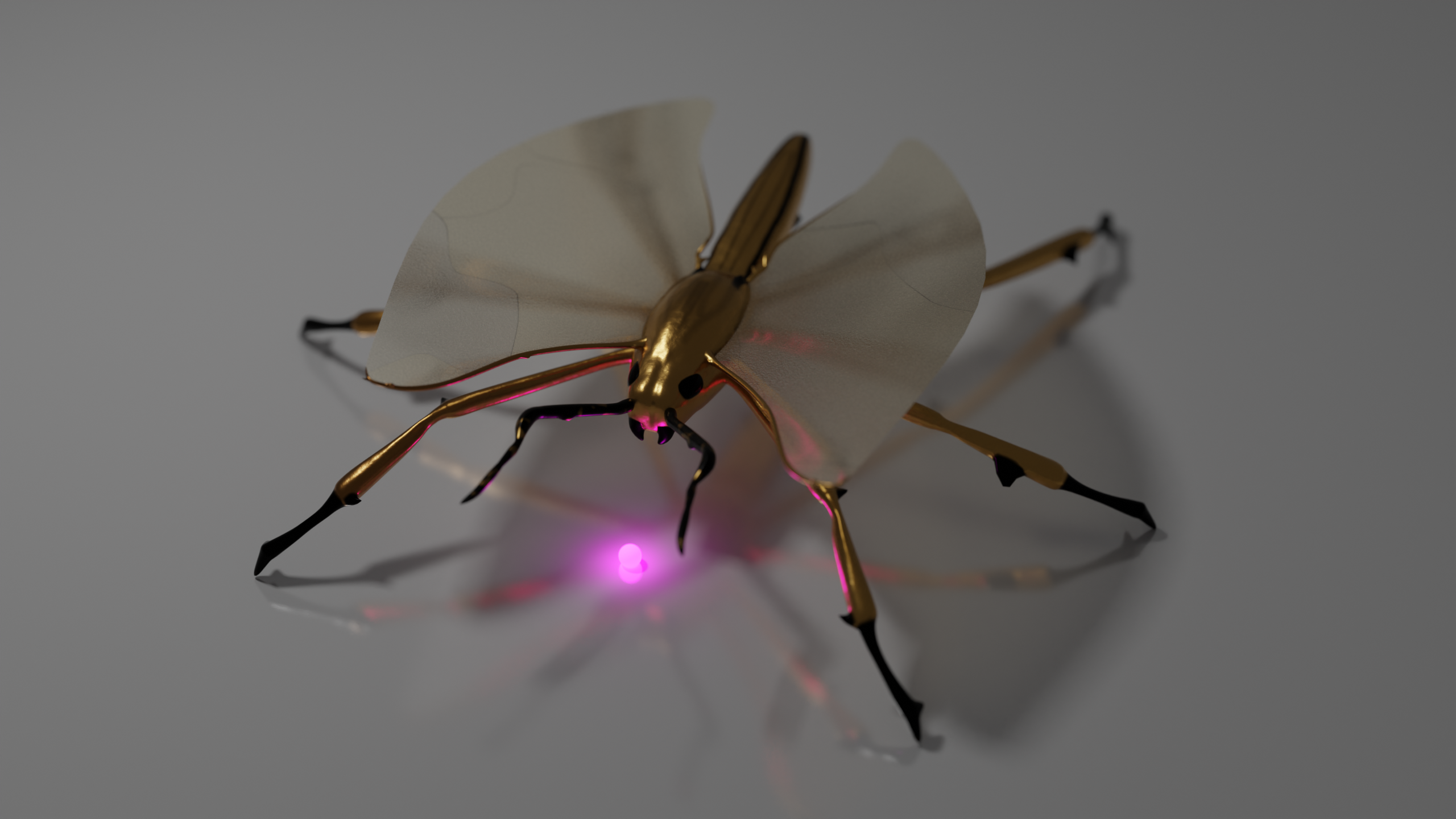 CGi Digital Art Bug Macro Blender Gold Insect 2560x1440