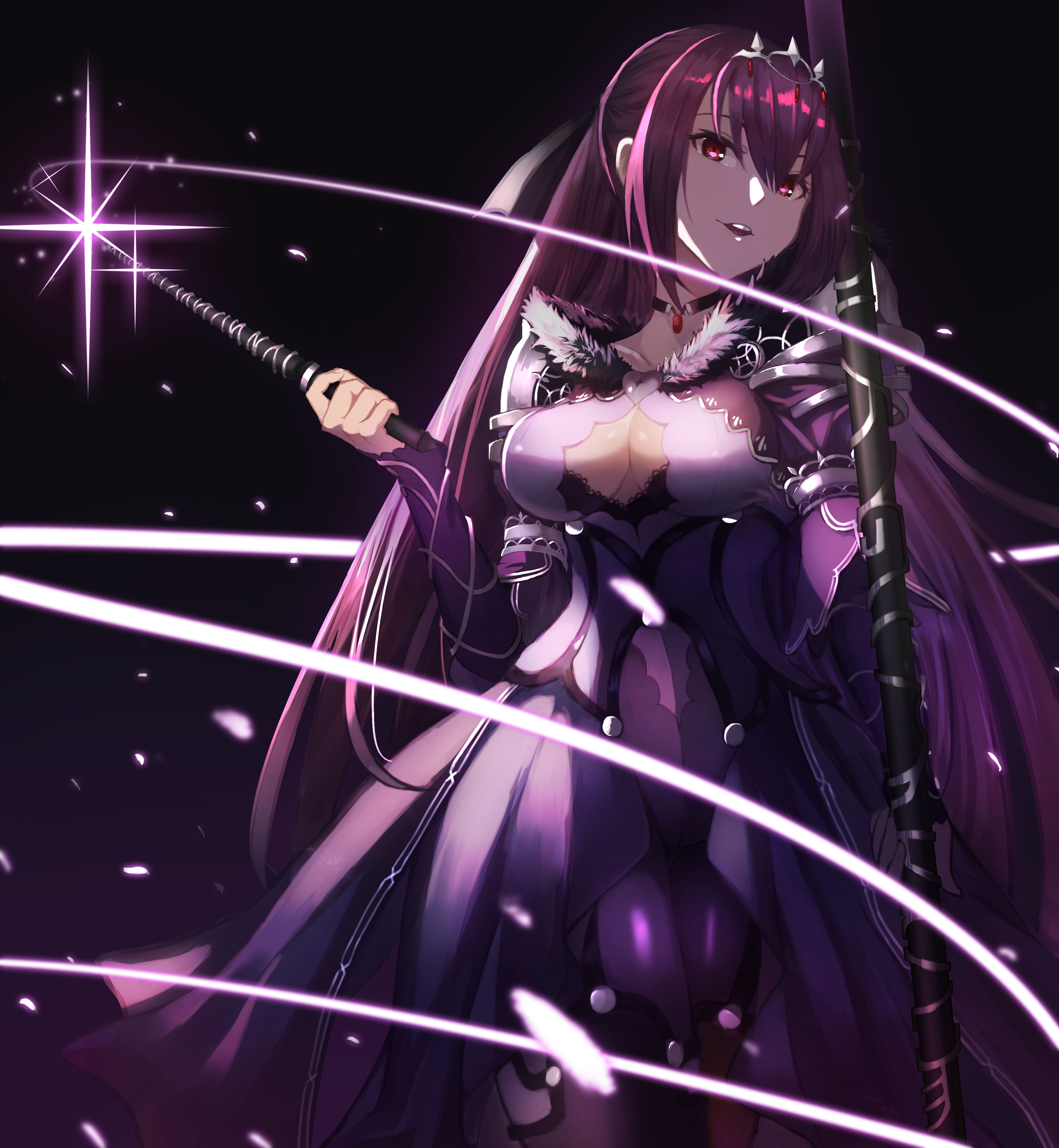 Anime Anime Girls Fate Series Fate Grand Order Scathach Skadi Long Hair Purple Hair Solo Artwork Dig 3776x4094