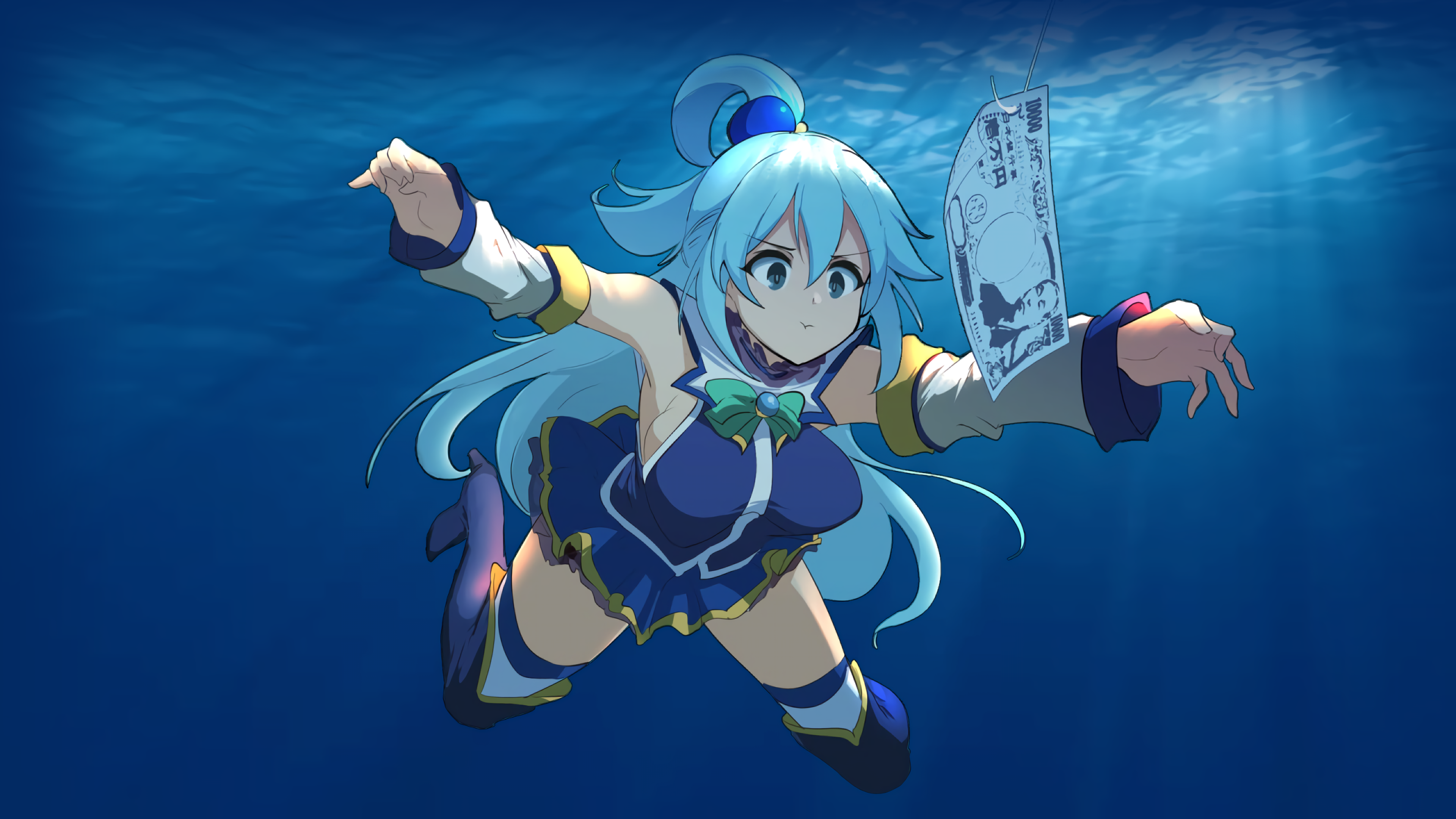 Kono Subarashii Sekai Ni Shukufuku Wo Aqua KonoSuba 4K Anime Girls Humor Nirvana Crossover Underwate 3840x2160