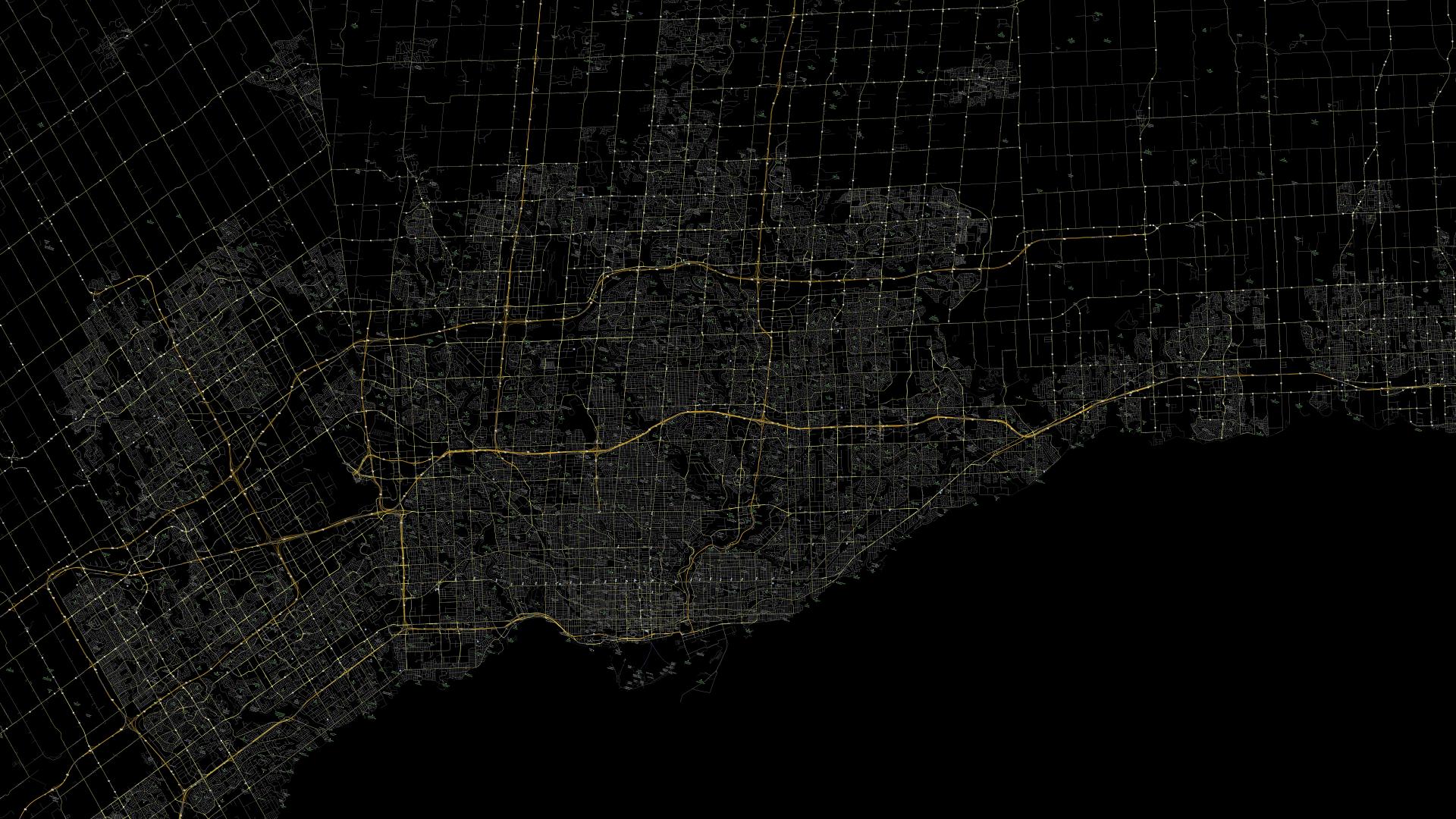 Canada Map Aerial View Toronto City Street Highway 1920x1080