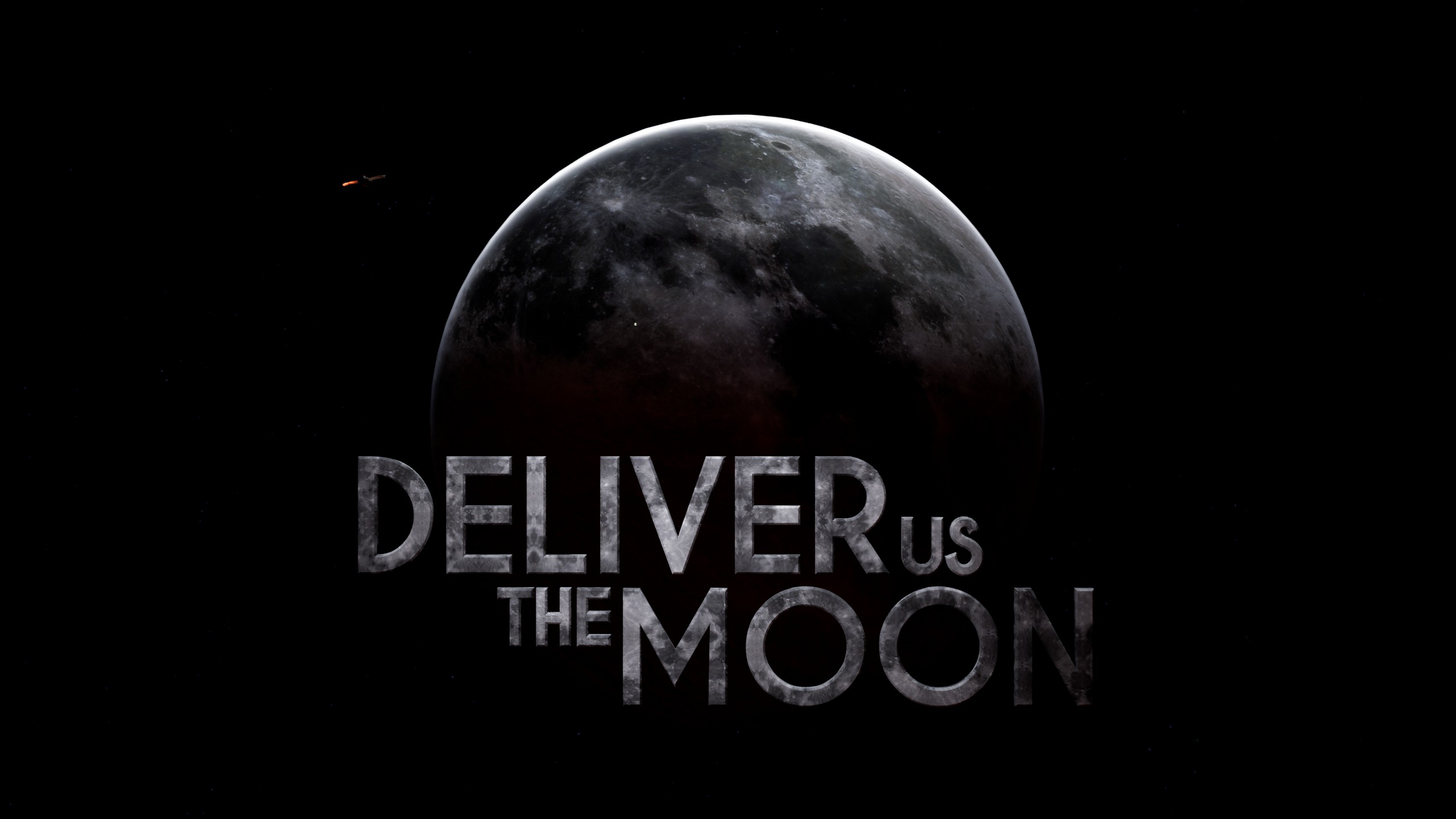 Video Games Deliver Us The Moon Minimalism Logo Simple Background Black Background 2560x1440