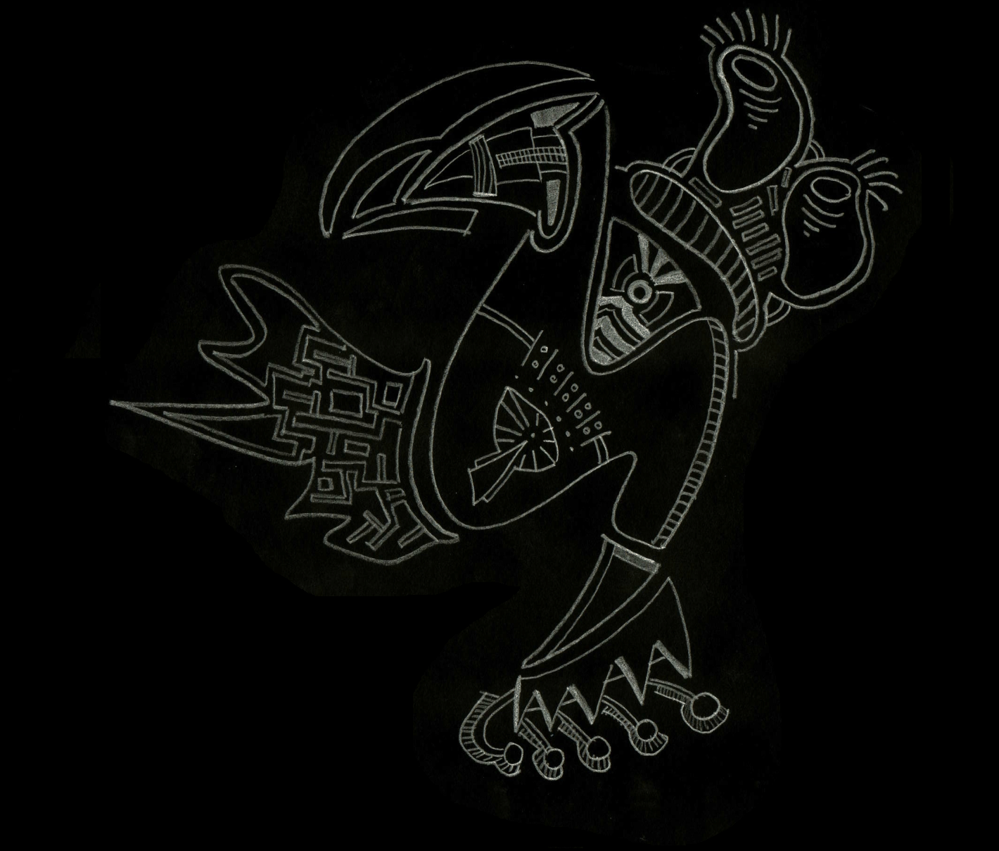 Black Hand Made Tribal Minimalism Simple Background Black Background 1420x1209