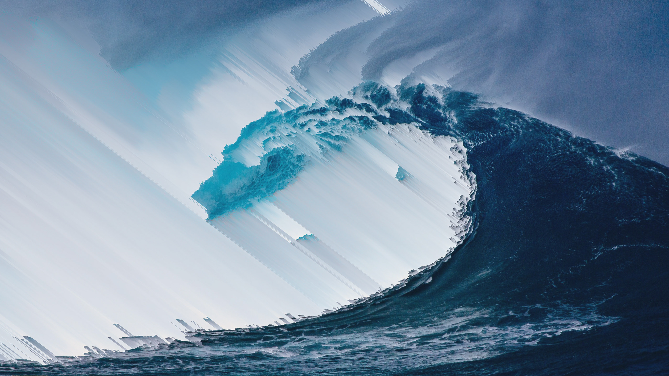 Digital Art Digital Artwork Sea Waves Nature Abstract Glitch Art 2800x1575