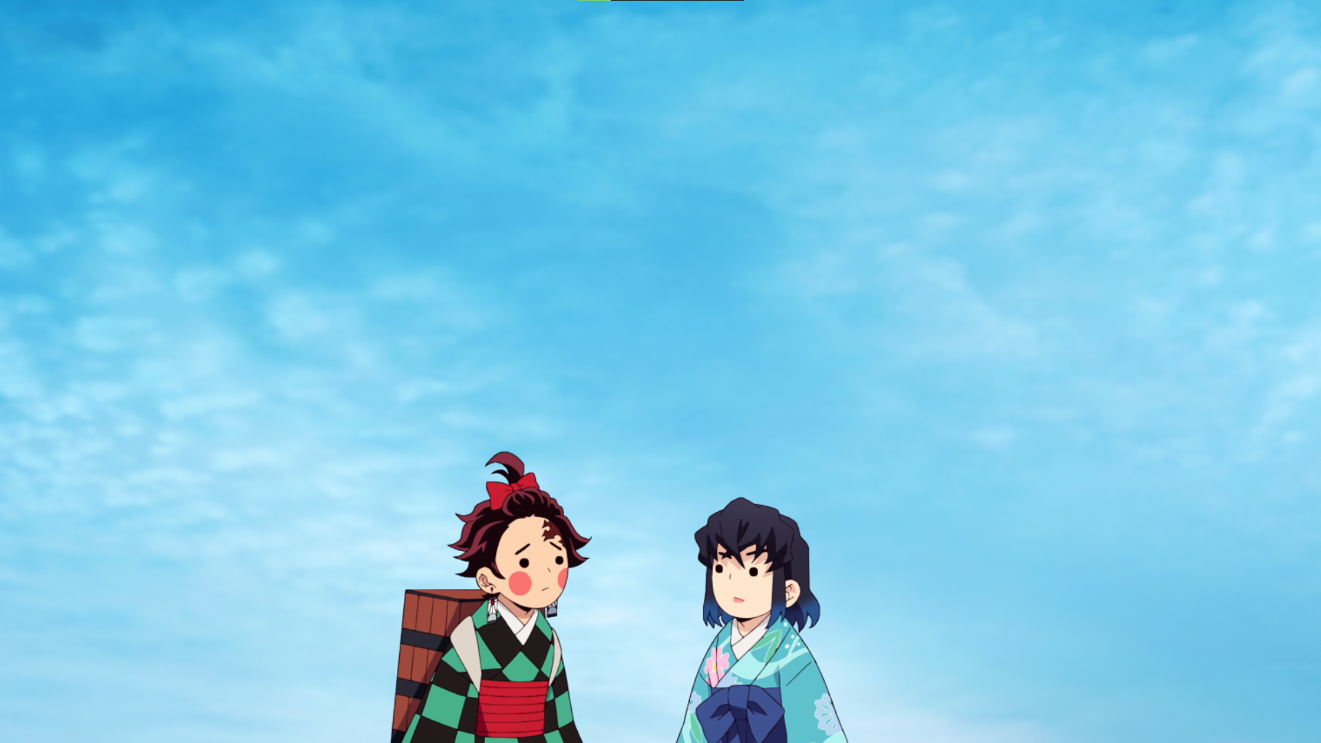 Kimetsu No Yaiba Kamado Tanjiro Inosuke Hashibira Sky Anime Anime Screenshot Anime Boys Clouds Kimon 1920x1080