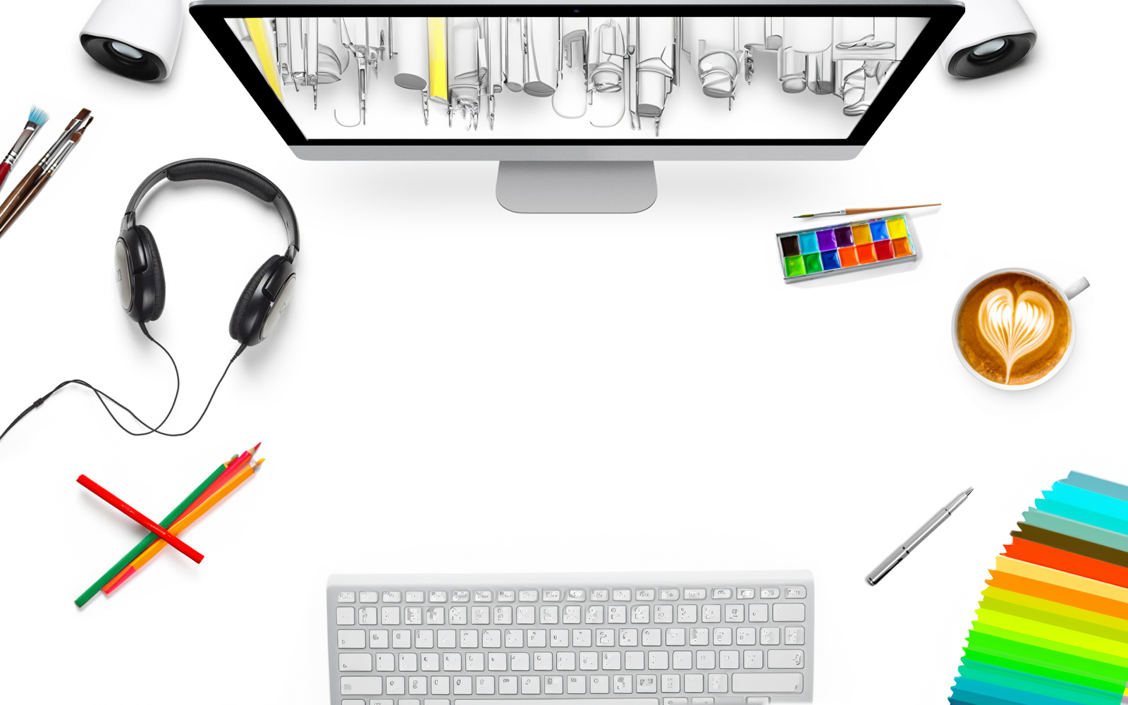 Computer Information Technology Headphones White Background Simple Background Minimalism Drink 1600x1000