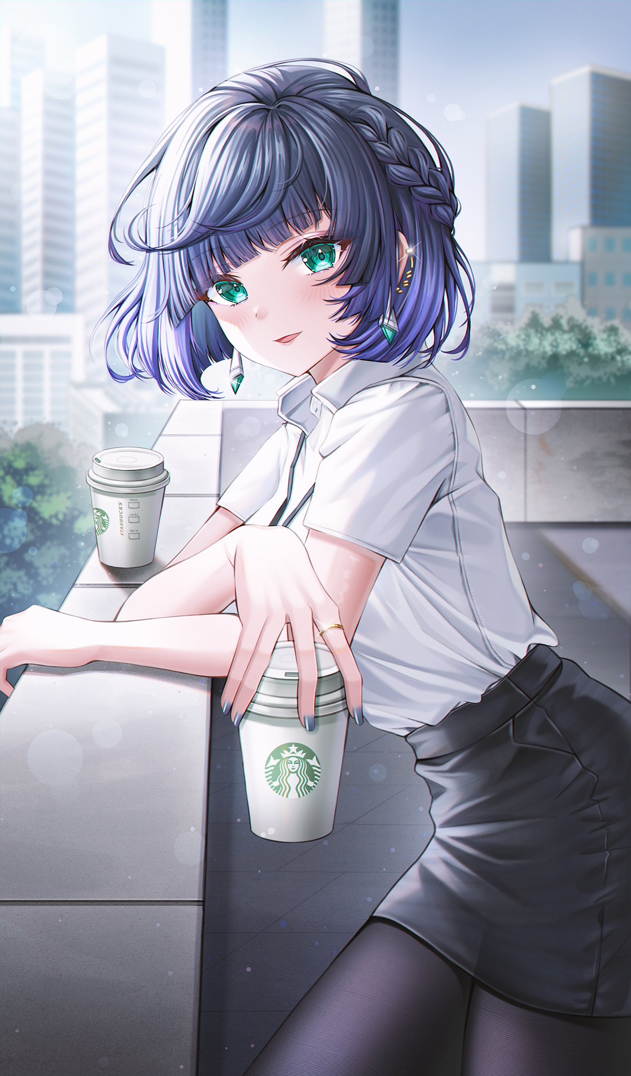 Genshin Impact Yelan Genshin Impact Starbucks Coffee Video Game Characters Video Game Girls Black Pa 1300x2215
