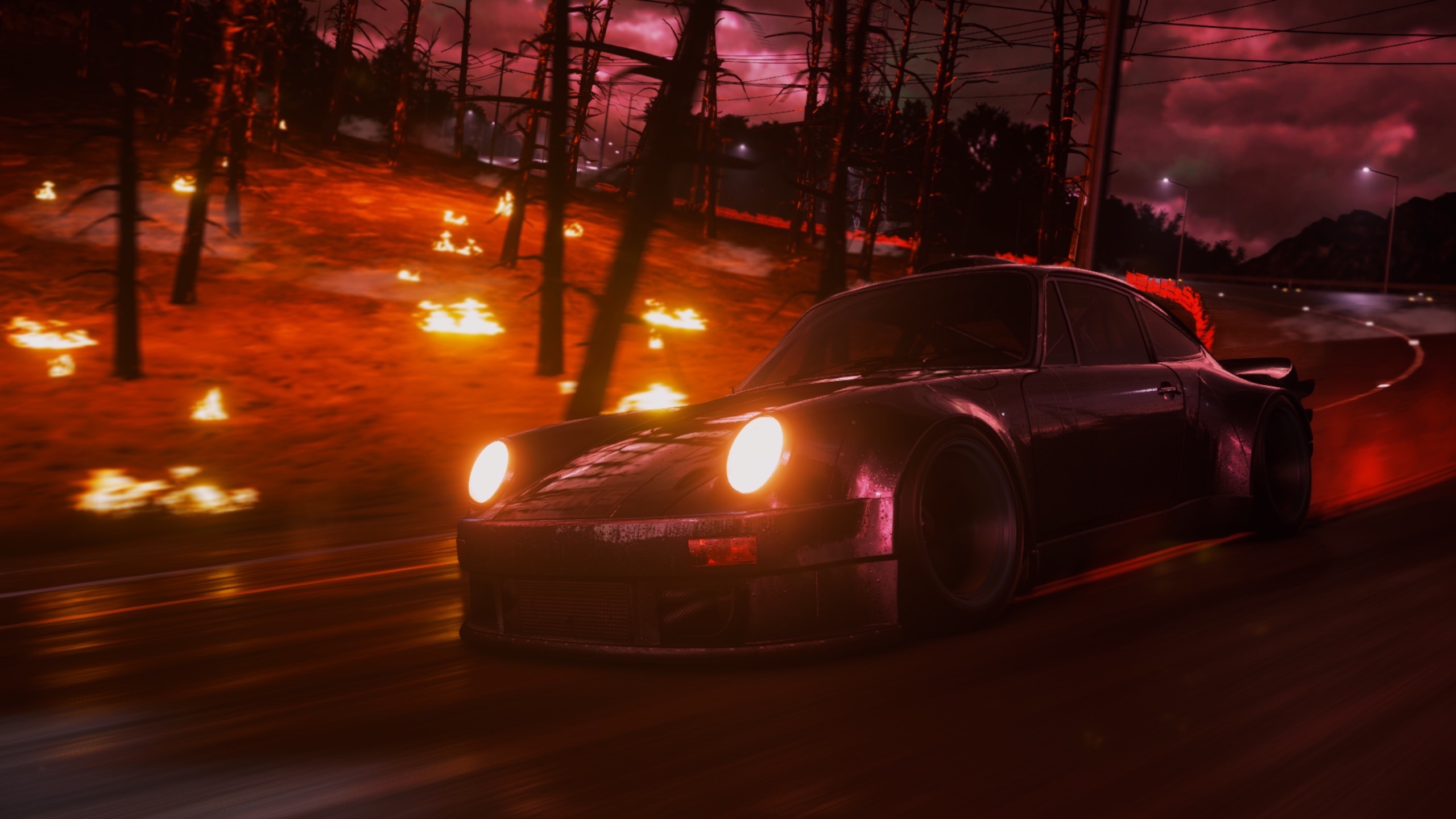 Need For Speed Heat Video Games CGi Headlights Fire Car Road 2560x1440